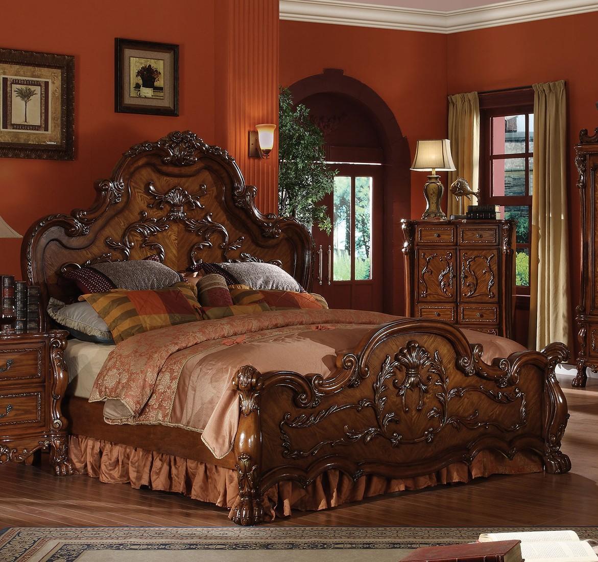 Classic, Traditional Panel Bed Dresden-12140Q Dresden-12140Q in Cherry 