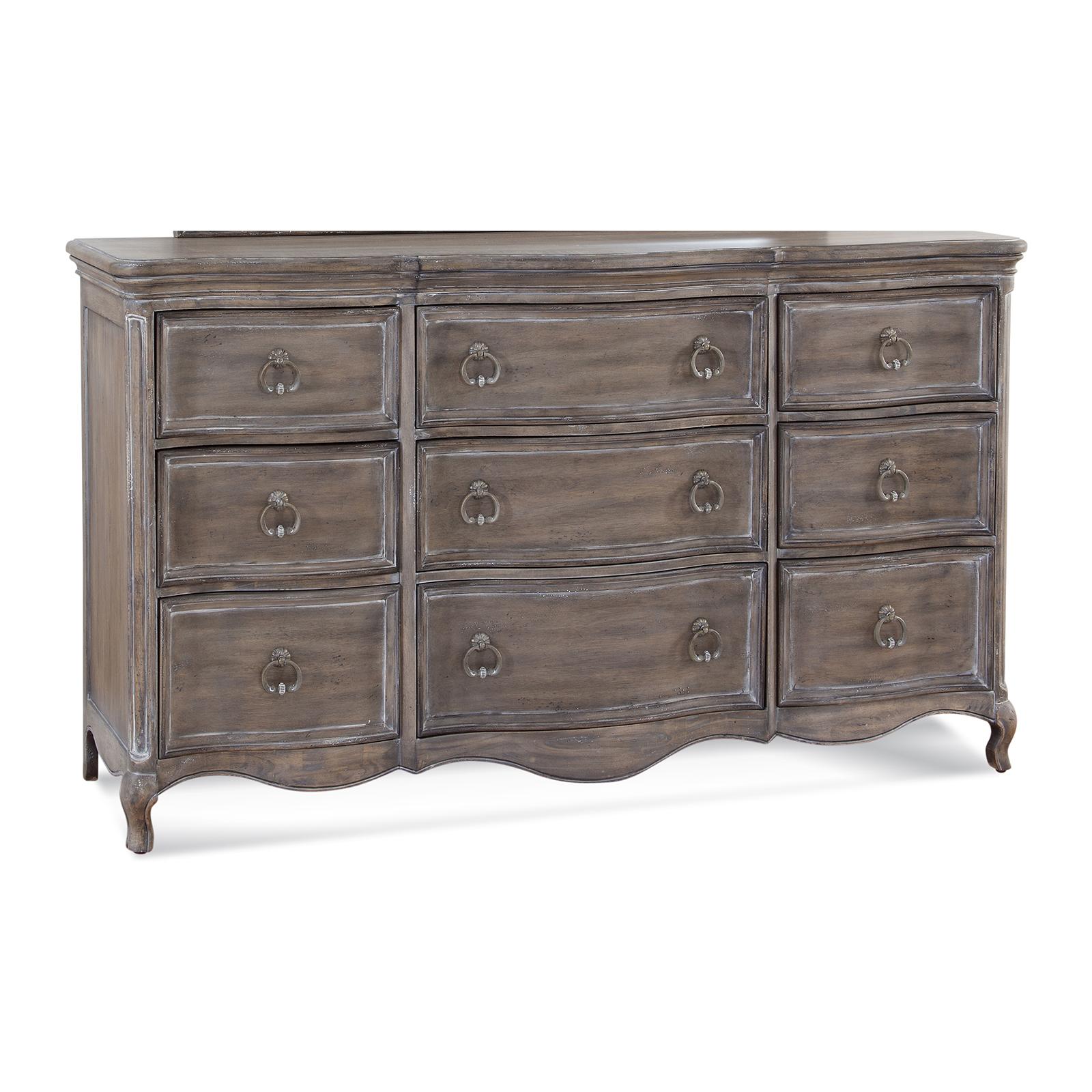 

    
Antique Grey Triple Dresser 1575-290 GENOA American Woodcrafters Traditional
