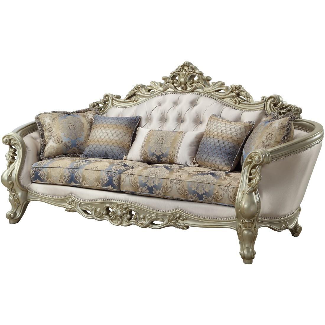

    
Luxury Sofa Set 4 Pcs Gorsedd-52440 Antique White Cream Fabric Acme Traditional
