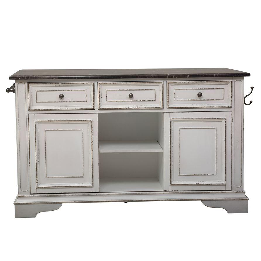 

    
 Order  Antique White Finish Buffet w/Granit Magnolia Manor (244-IT) Liberty Furniture
