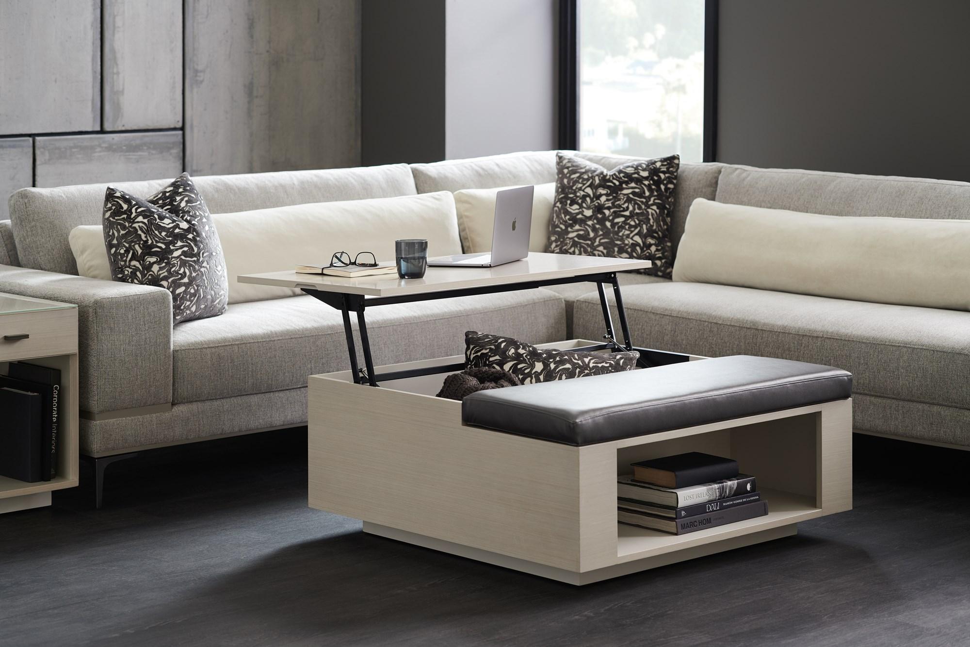 

    
Ash Taupe Lift-Top Coffee Table REPETITION BUNCHING COCKTAIL by Caracole
