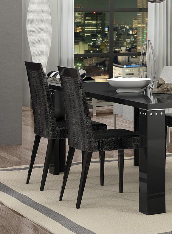 Contemporary Dining Chair Set Armonia SKUADDBLSD10-Set-2 in Black 