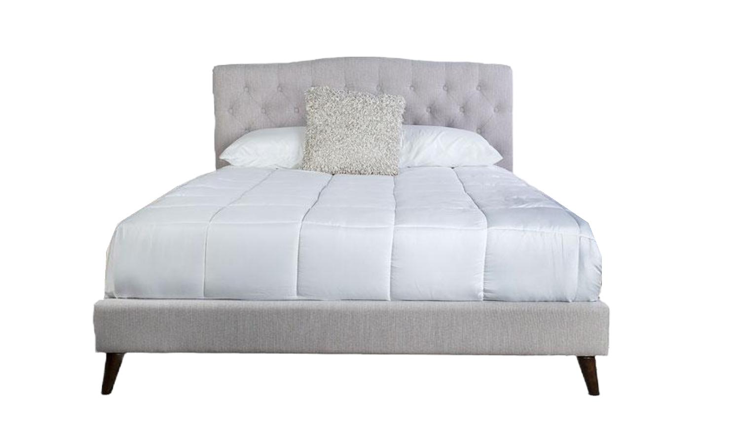 Modern, Transitional Upholstered Bed Rachel 1180DS-105FQRL in Beige Velvet
