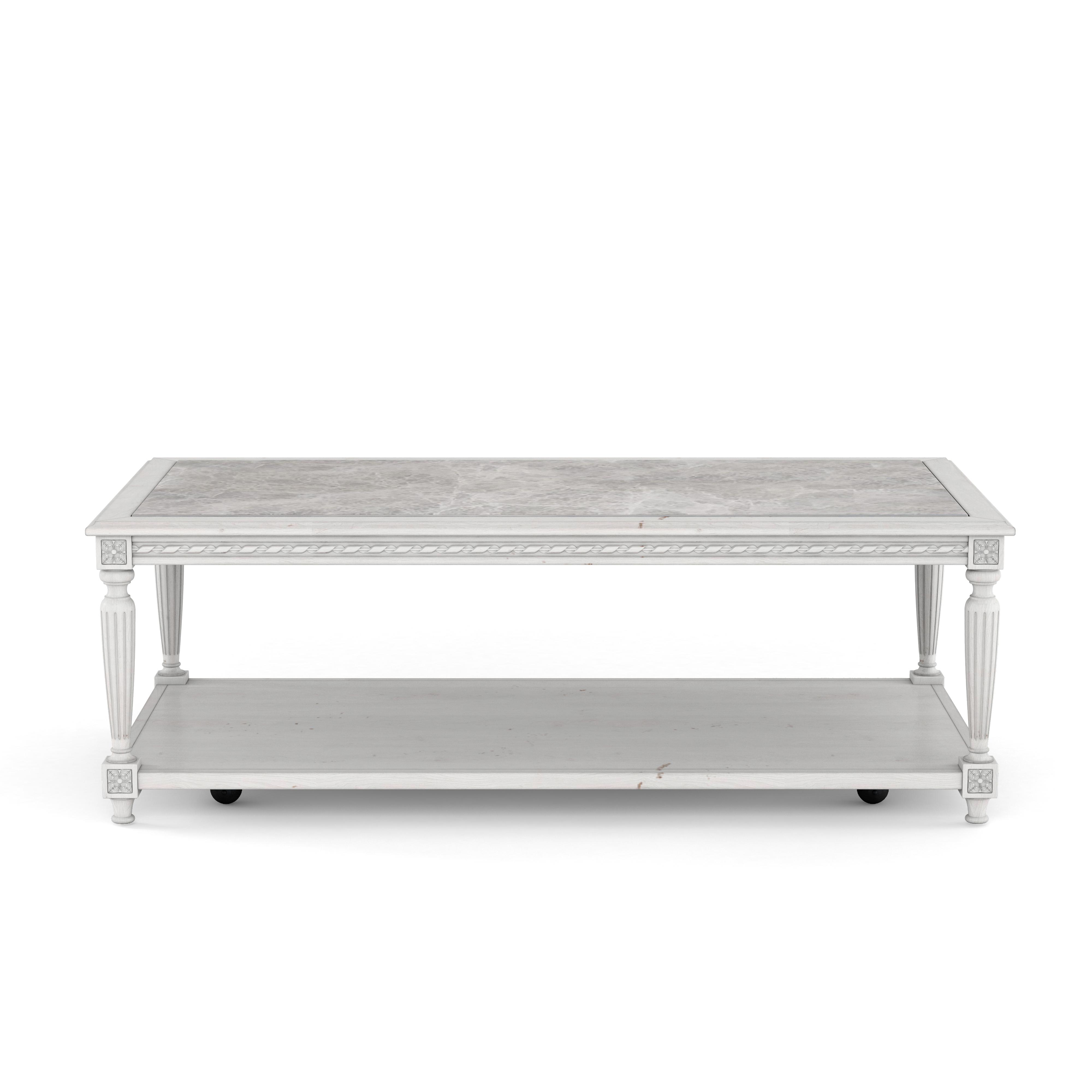 

    
Beige & White Coffee Table w/ Stone Top by A.R.T. Furniture Somerton
