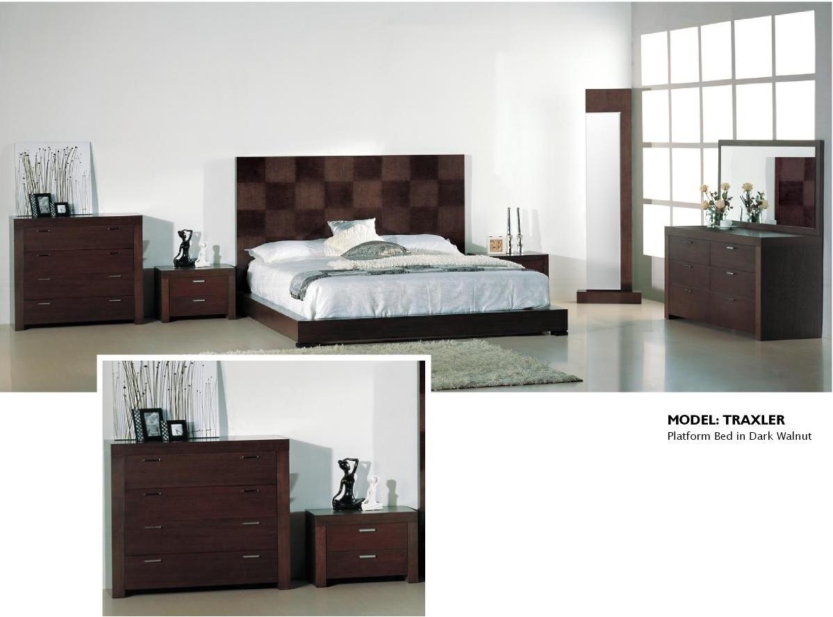 Modern Platform Bedroom Set Traxler BHF-Traxler-King-Set-5 in Brown 