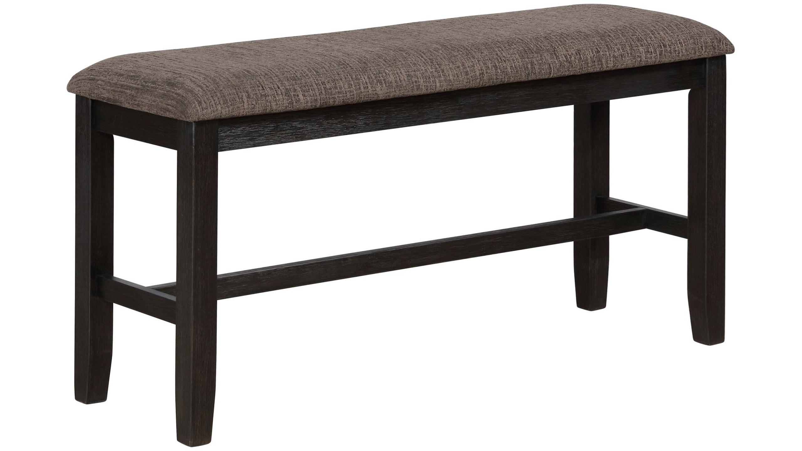 Traditional, Farmhouse Counter Height Bench Jorie 2742-BENCH in Black Linen