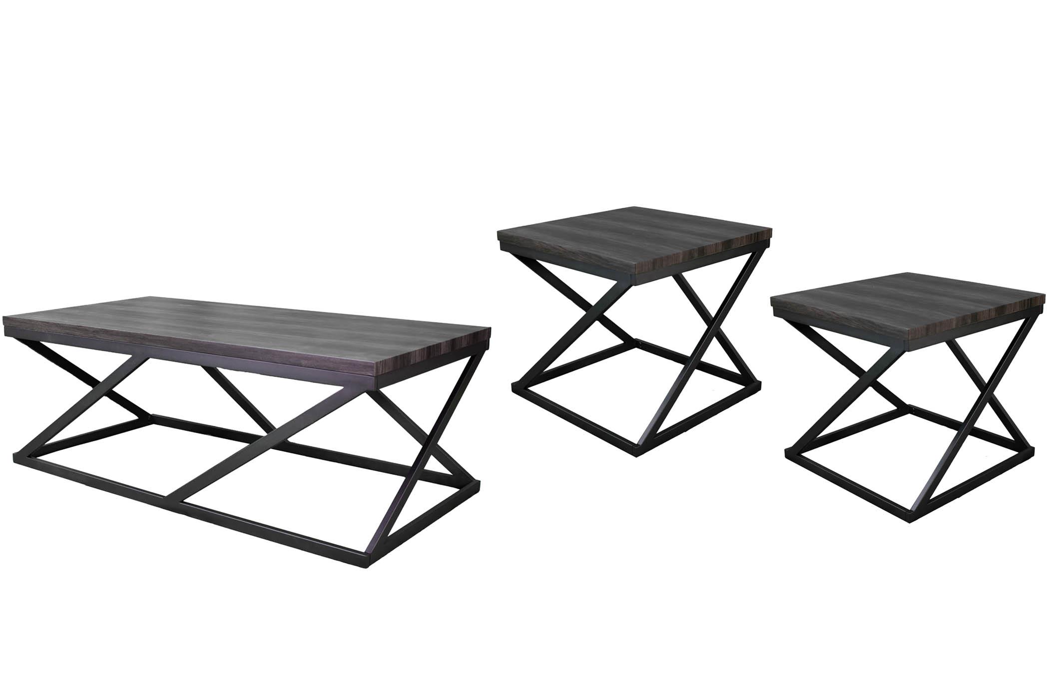 Contemporary Coffee Table Set HIGHLIGHTS 9620-011 9620-011 in Black 