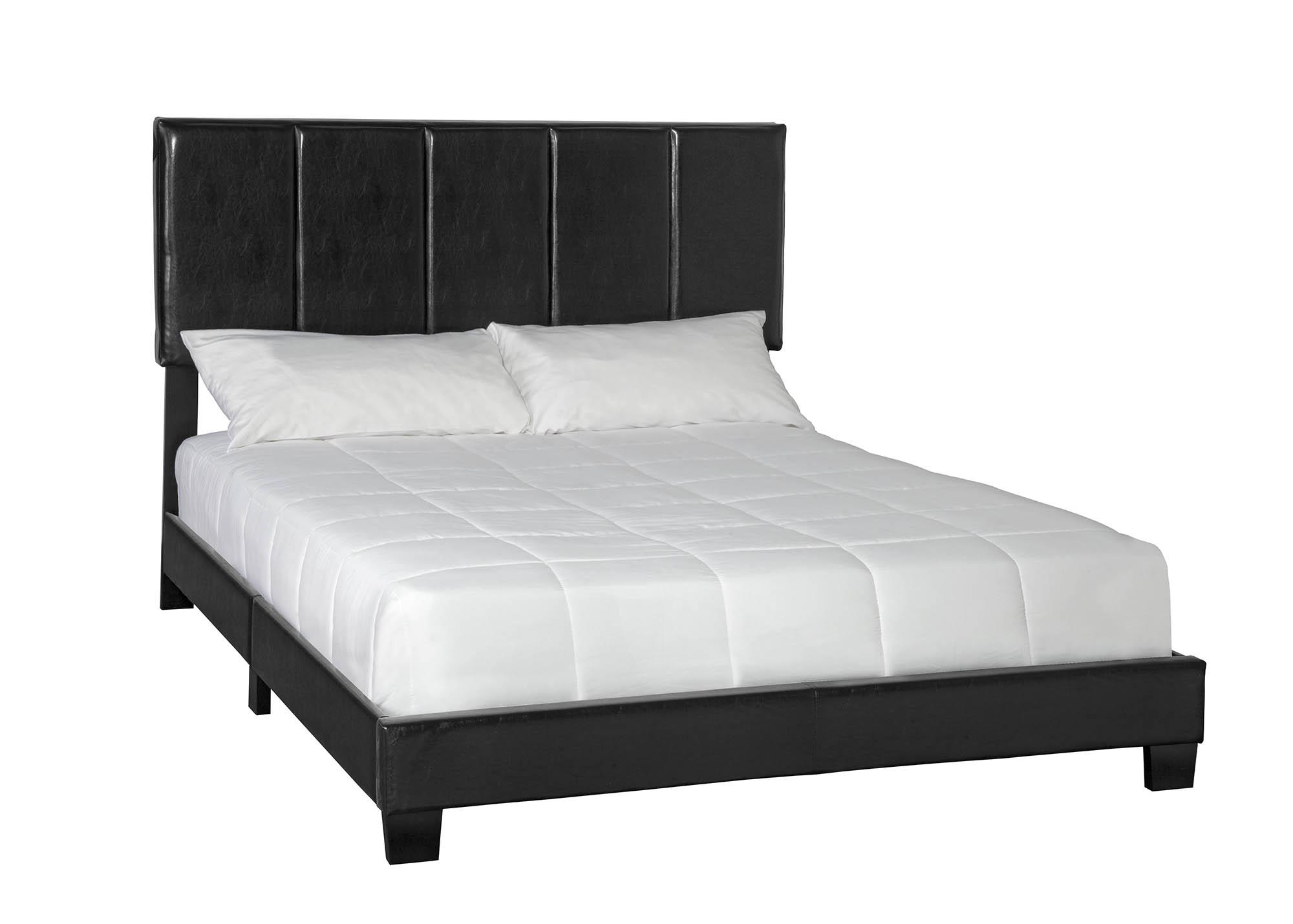 Modern, Transitional Panel Bed HARPER 1601-104 1601-104 in Black Eco Leather
