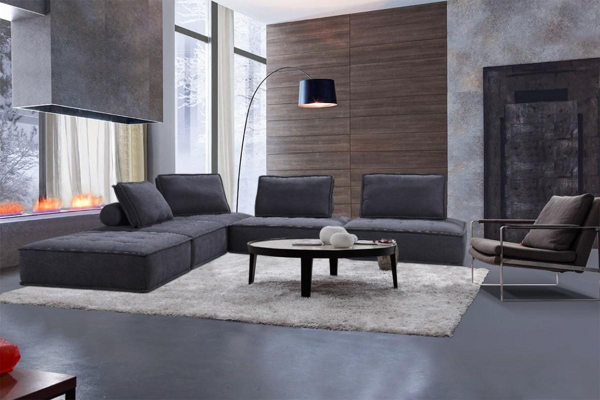 

    
VGKNK8542-BLK VIG Furniture Sectional Sofa
