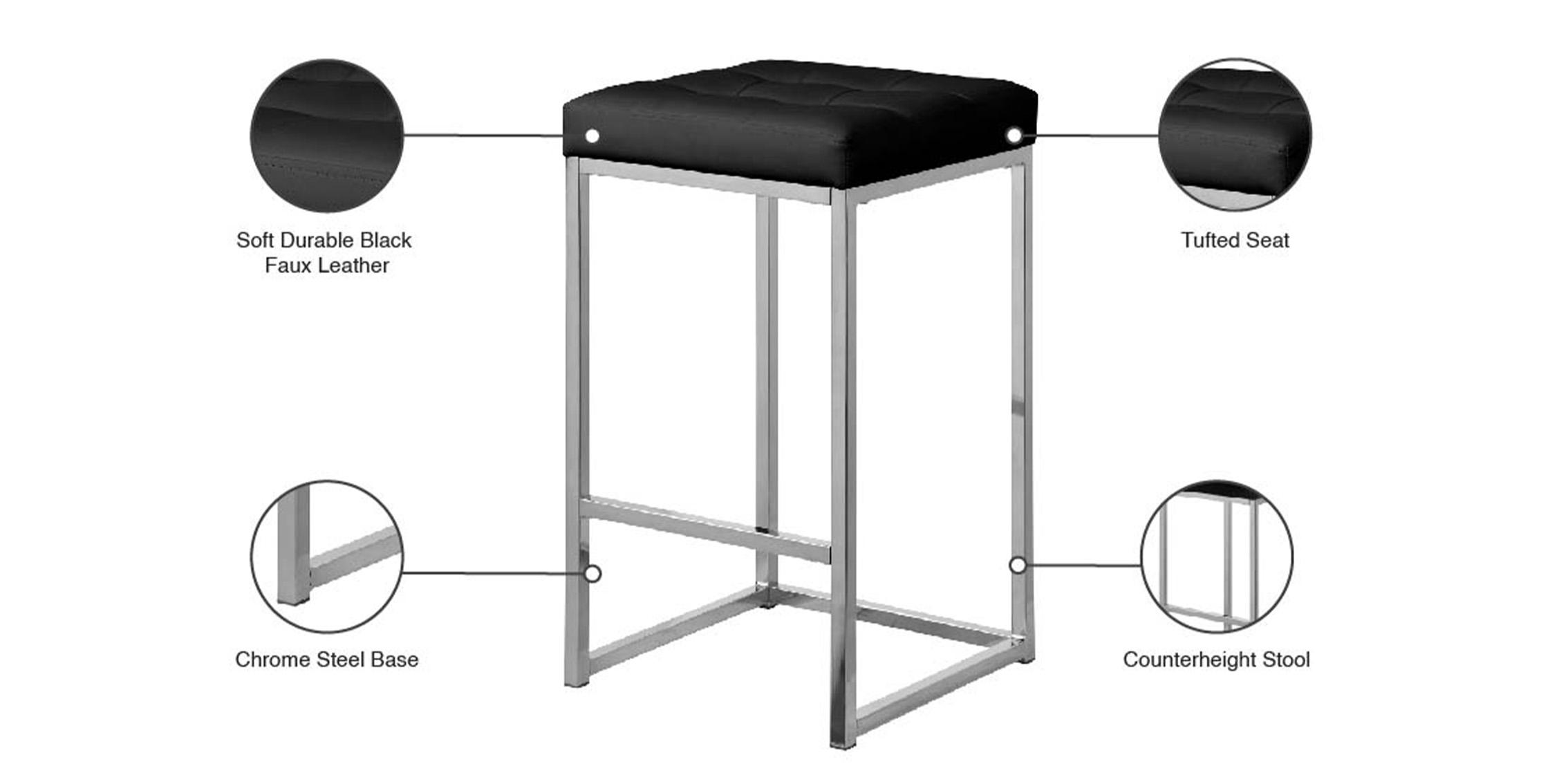 

        
Meridian Furniture NICOLA 905Black Counter Stool Set Chrome/Black Faux Leather 704831406016
