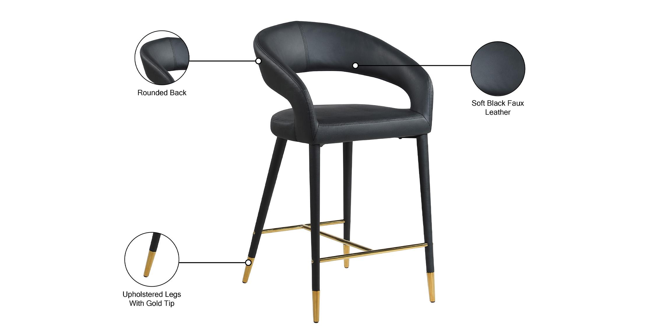 

        
Meridian Furniture DESTINY 541Black-C Counter Stools Set Gold/Black Faux Leather 094308263731
