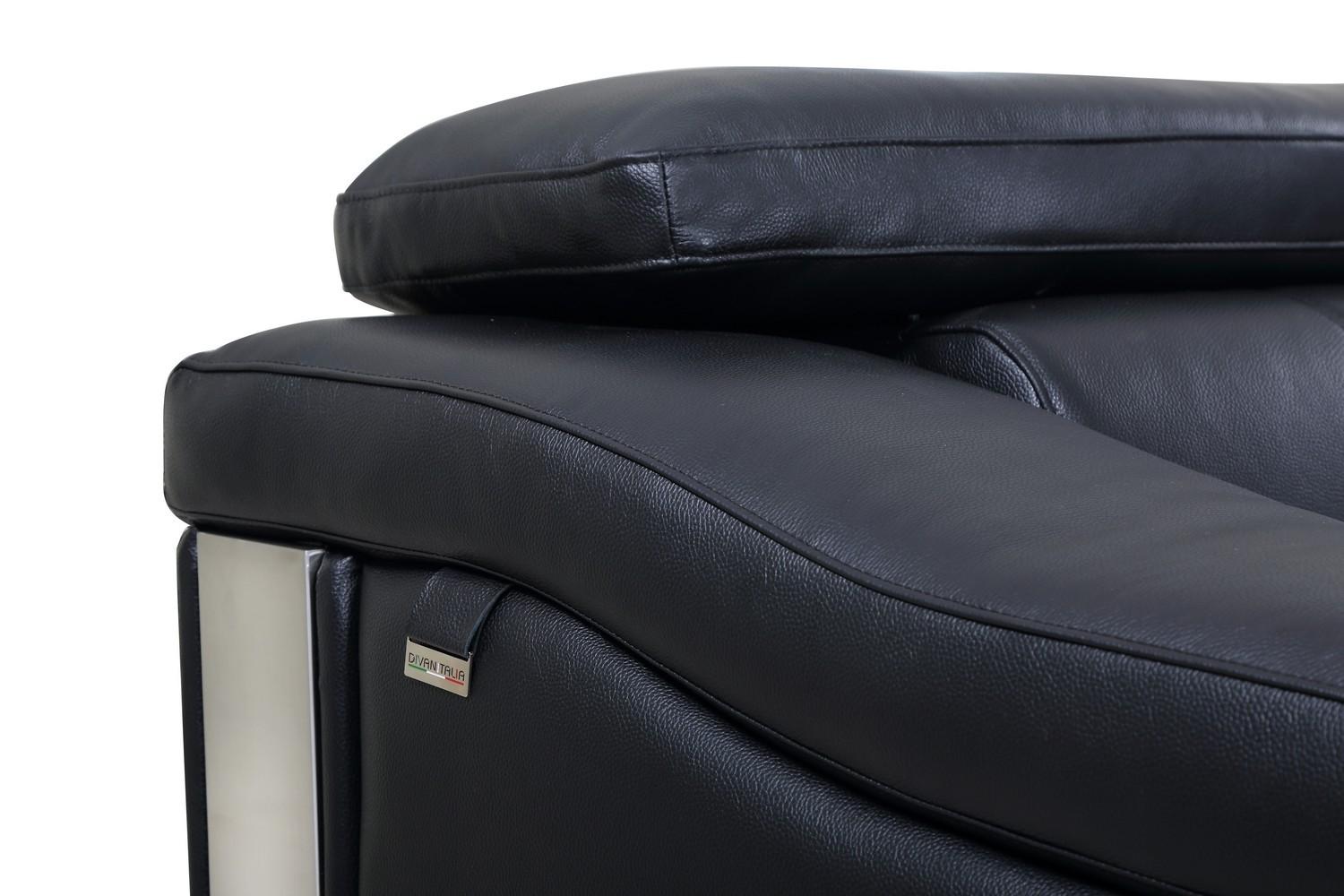 

    
415-BLACK-S Black Genuine Italian Leather Sofa Modern Global United 415
