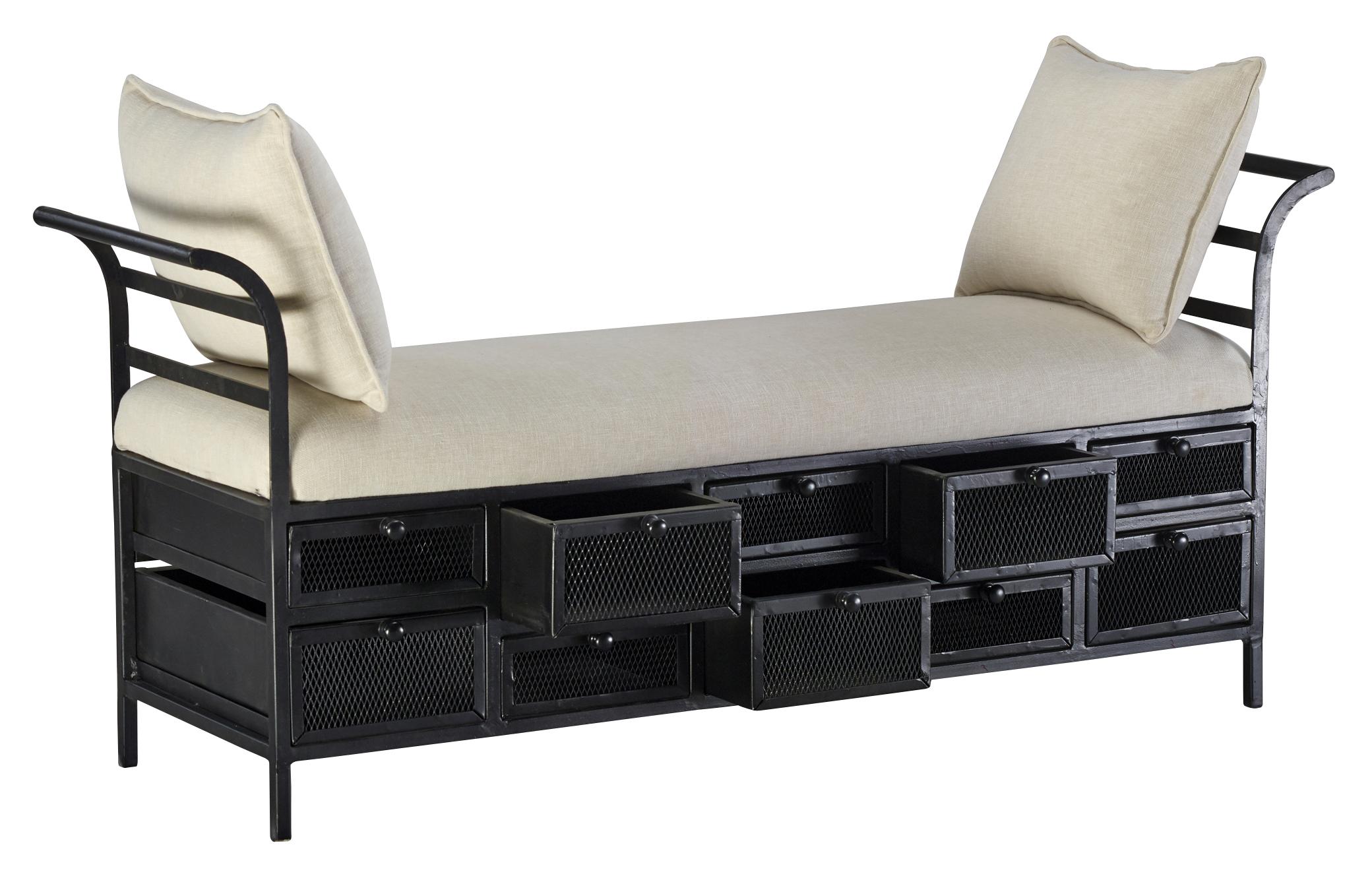 Urban Benches CAC-4554 CAC-4554 in Black, Beige Fabric