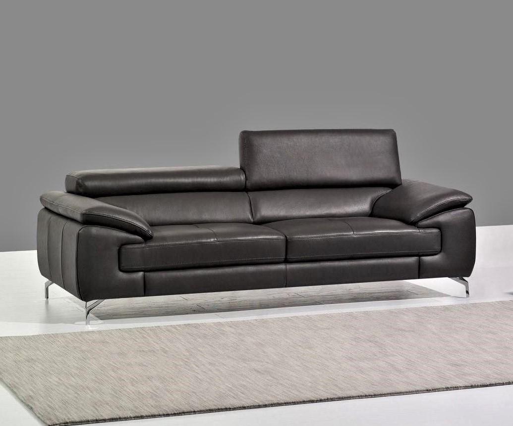 

    
Black Italian Premium Genuine Leather Sofa Contemporary J&M A973
