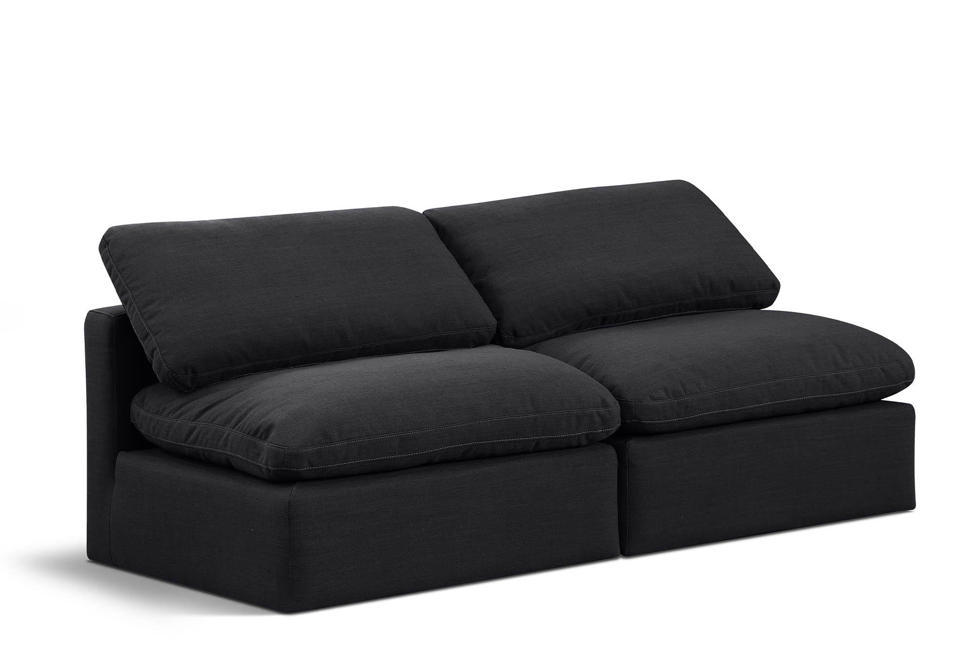 Contemporary, Modern Modular Sofa INDULGE 141Black-S2 141Black-S2 in Black Linen