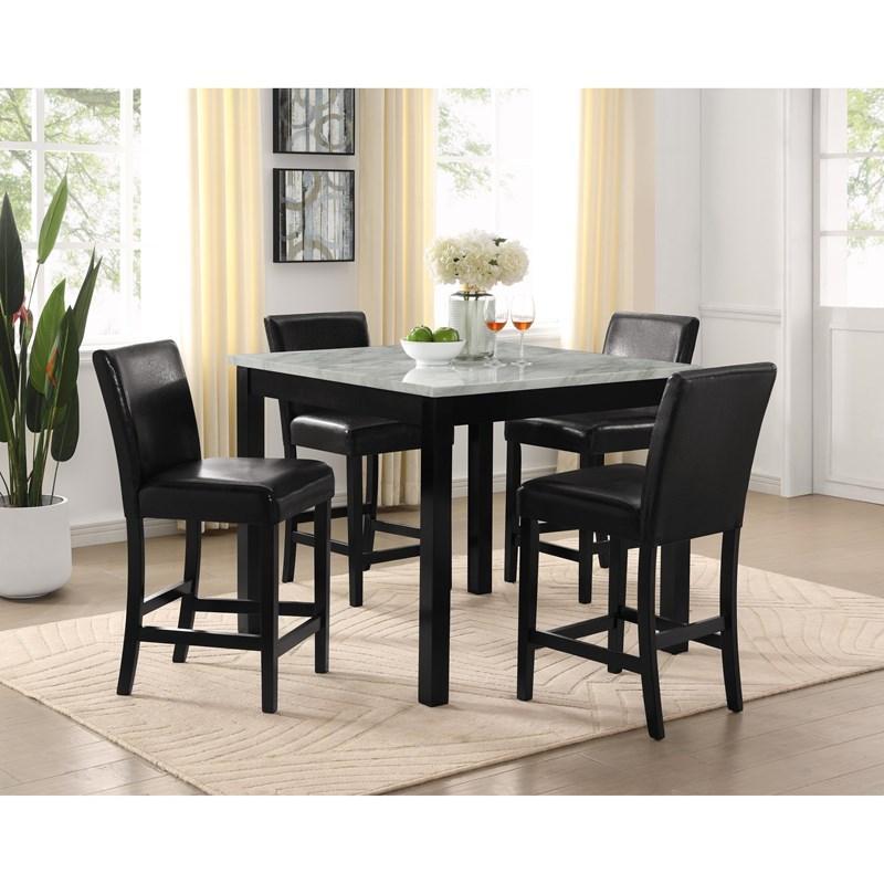 Modern, Transitional Counter Height Table Lennon 1715SET-PU-5pcs in Black PU