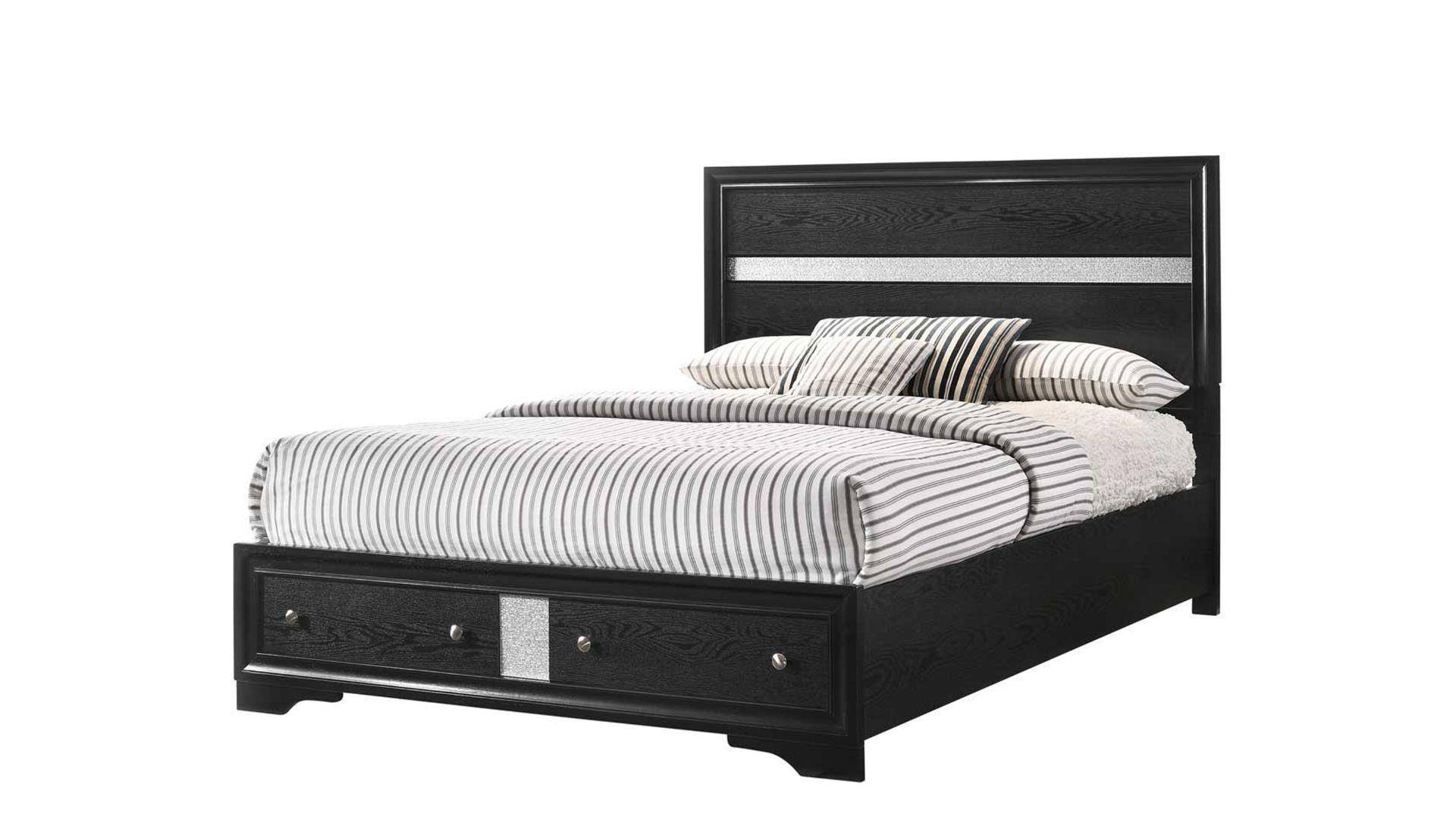 Contemporary, Modern Storage Bed MATRIX GHF-808857642004 in Black 