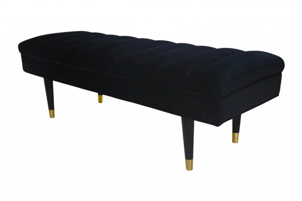 Contemporary, Modern Benches RITNER BENCH FAB *BLACK HS70-138/GOLD VGYUHD-1855-BLK in Black Fabric