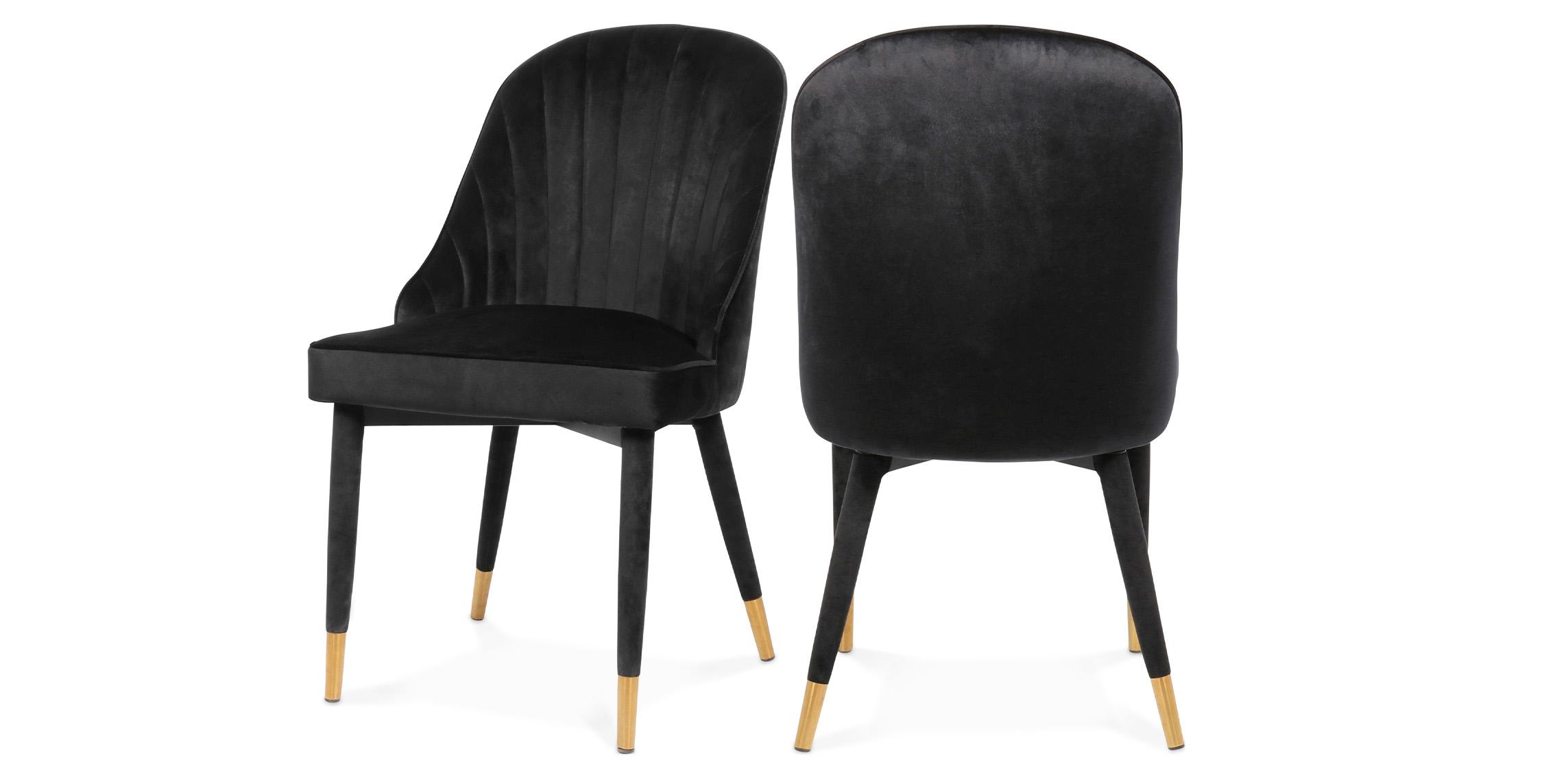 Contemporary, Modern Dining Chair Set BELLE 811Black-C 811Black-C in Black Velvet