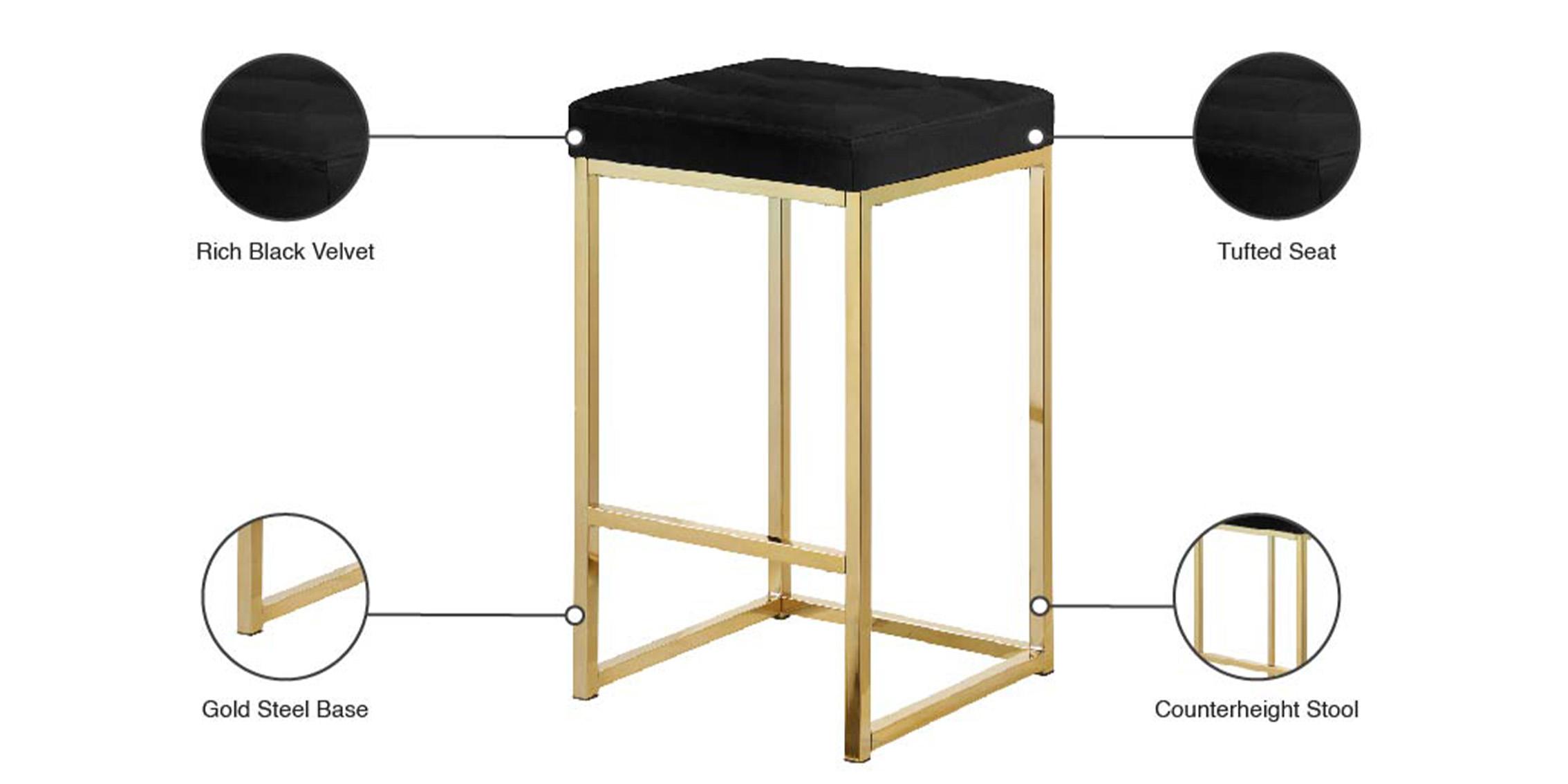 

        
Meridian Furniture NICOLA 906Black Counter Stool Set Gold/Black Velvet 704831406047
