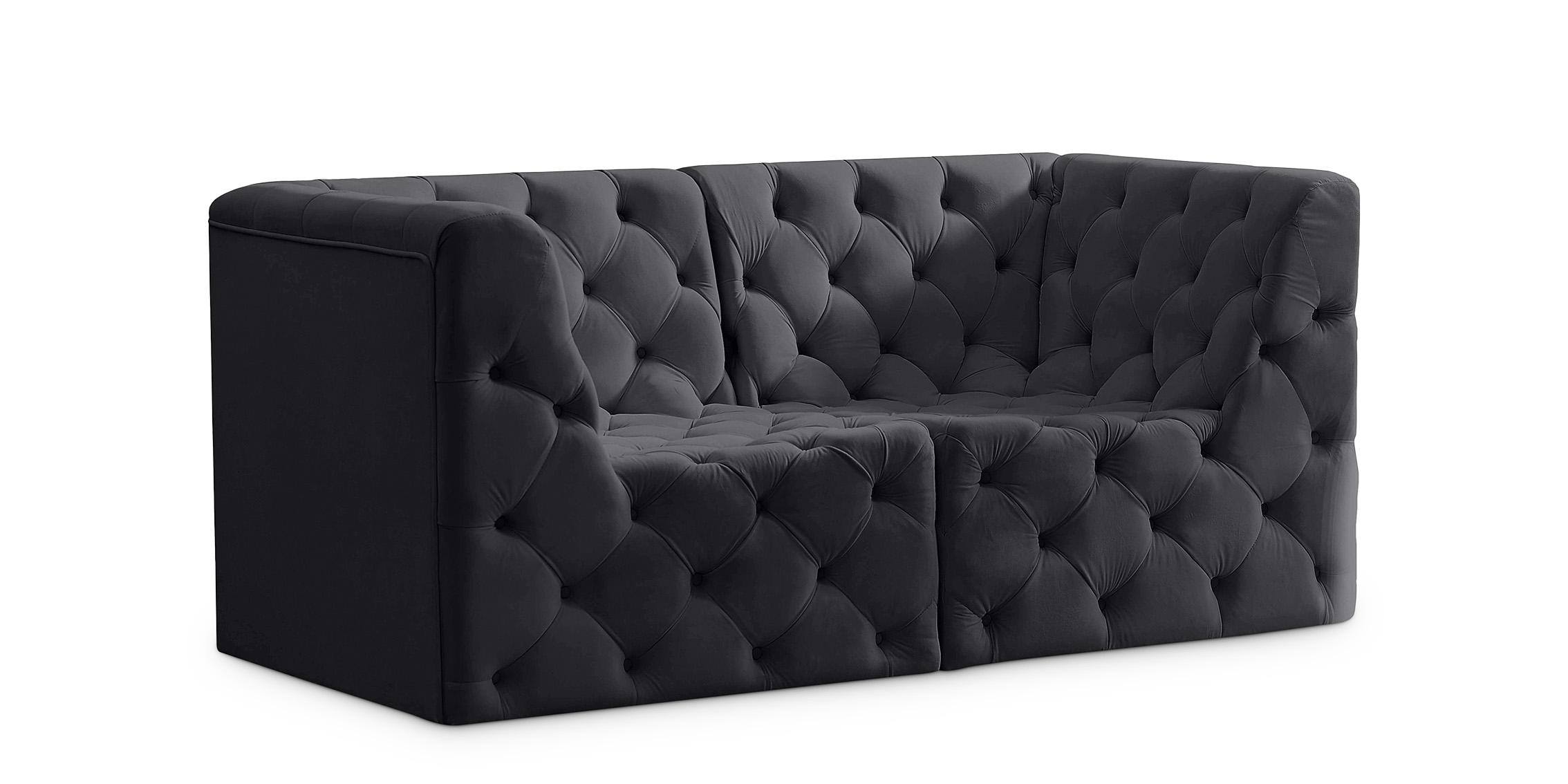 Contemporary, Modern Modular Sofa TUFT 680Black-S70 680Black-S70 in Black Velvet