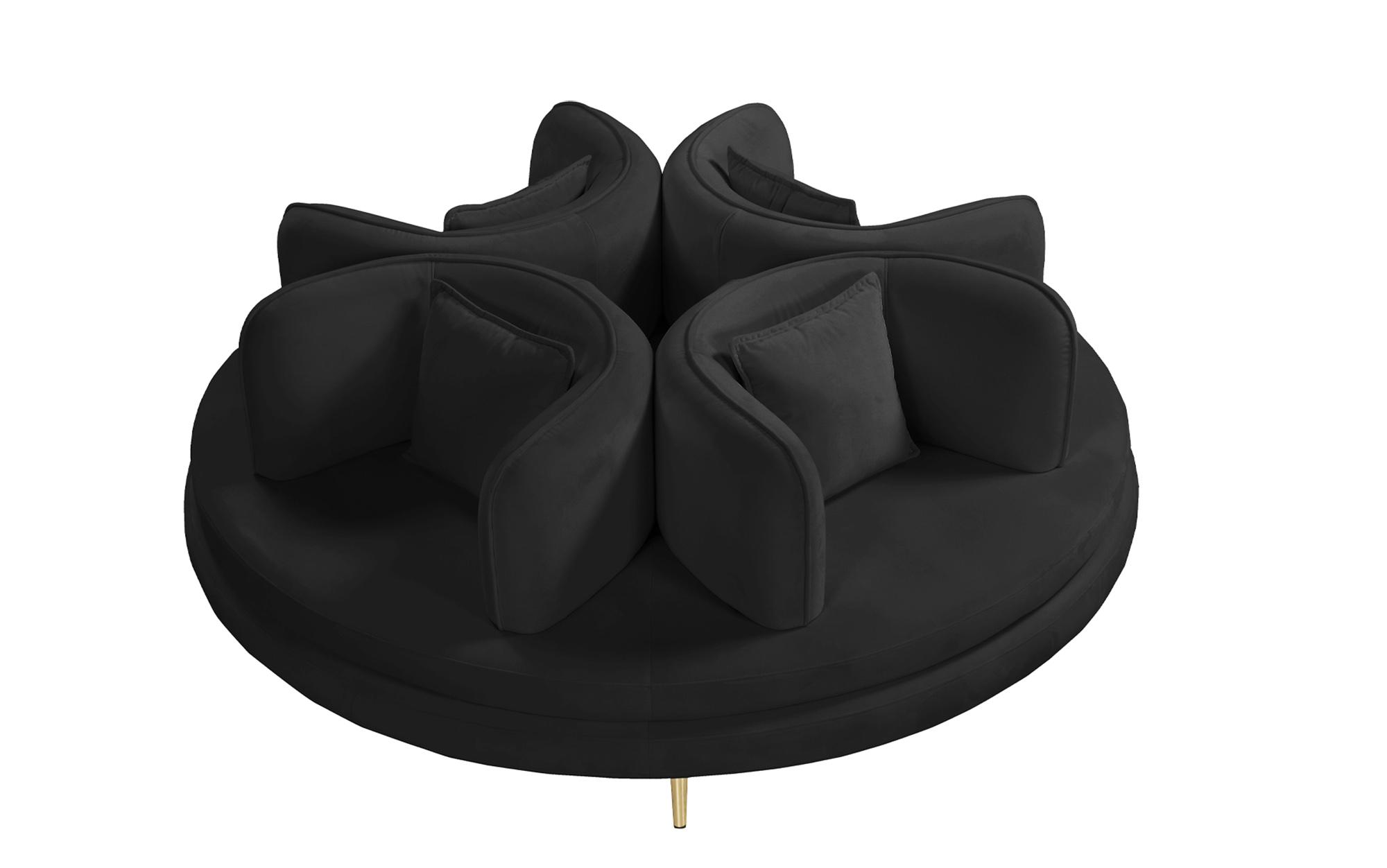 

        
Meridian Furniture CIRCLET 627Black Round Sofa Settee Black Velvet 753359804569
