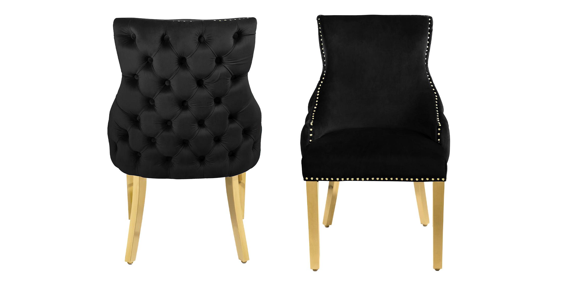 

        
Meridian Furniture TUFT 730Black-C Dining Chair Set Gold/Black Velvet 753359807331
