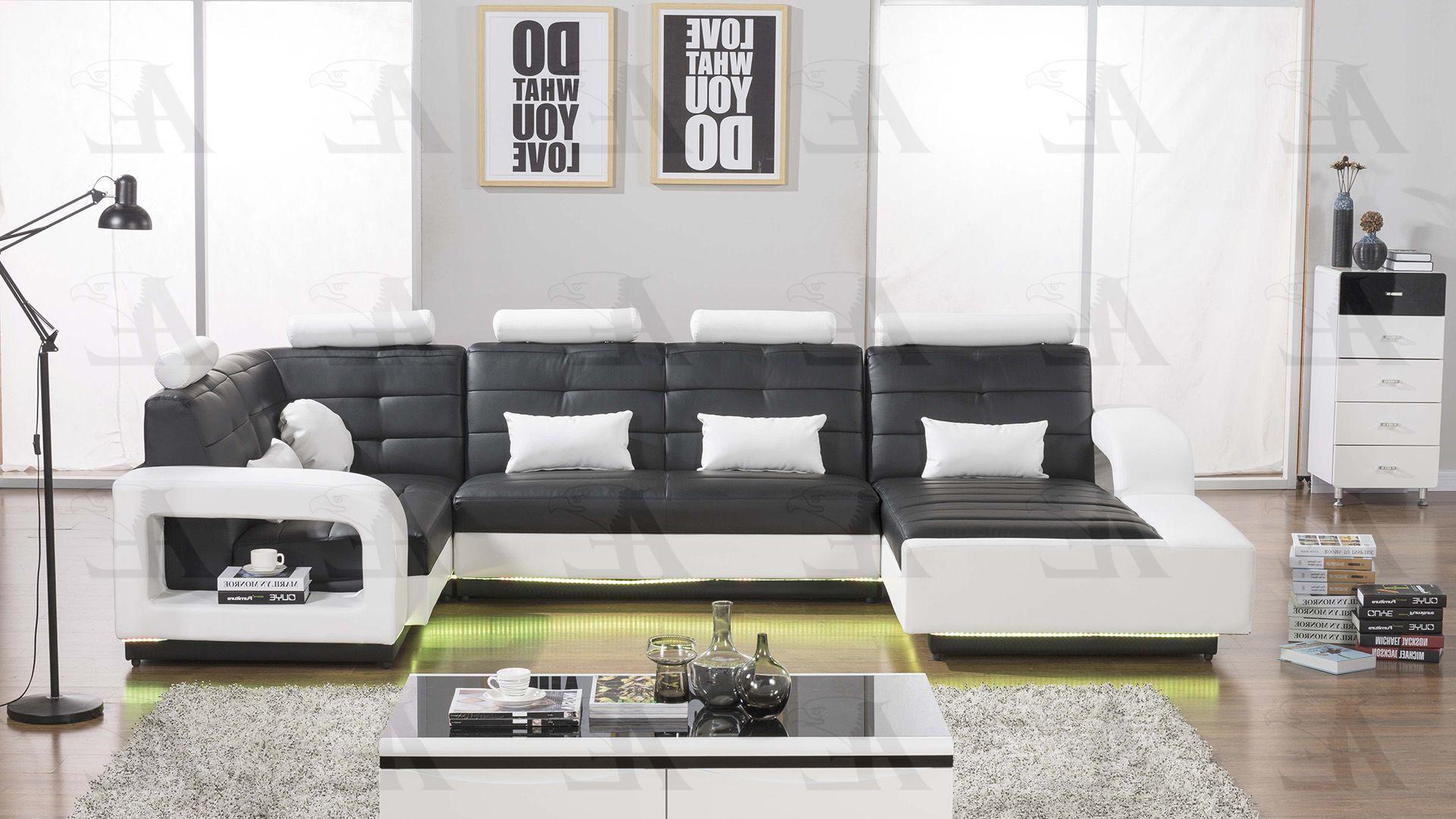

                    
American Eagle Furniture AE-LD800-BK.W Sectional Sofa White/Black Bonded Leather Purchase 

