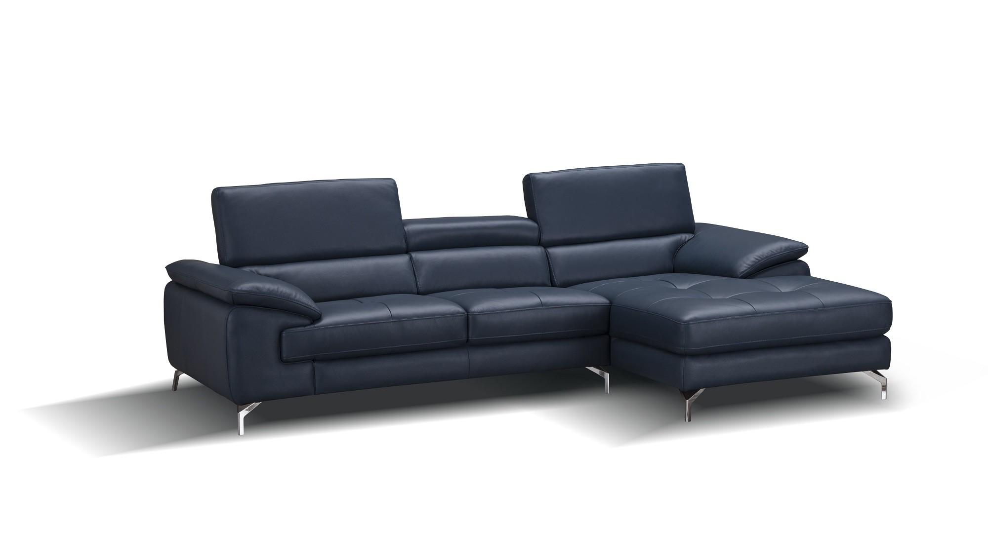 Contemporary Sectional Sofa A973b SKU 179065 in Blue Leather