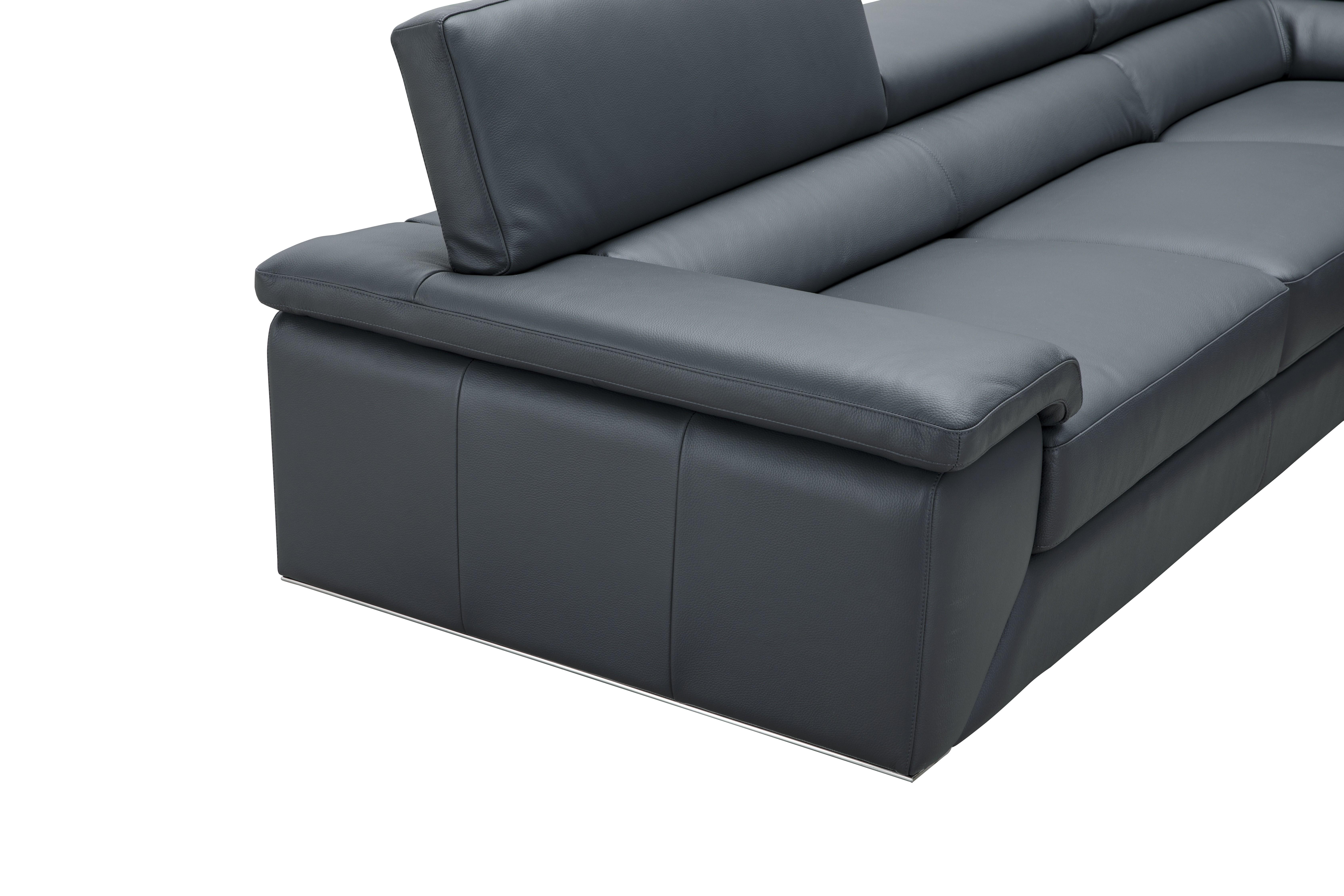 

    
Blue Grey Premium Leather RHC Sectional Sofa by J&M Furniture Kobe 182224
