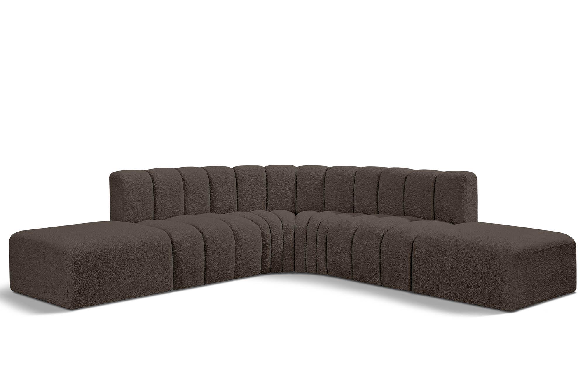 Contemporary, Modern Modular Sectional Sofa ARC 102Brown-S6C 102Brown-S6C in Brown 