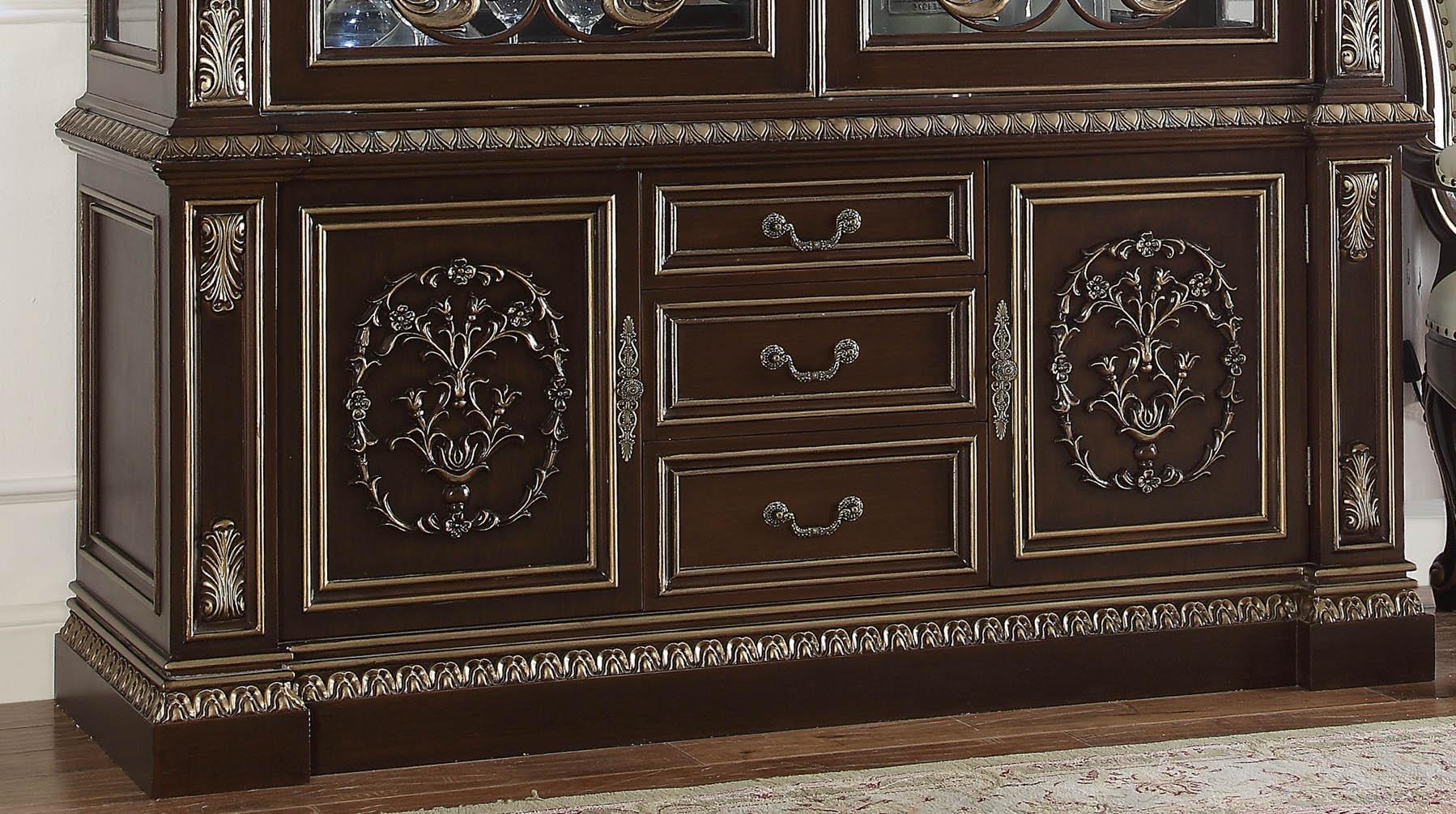 

    
Homey Design Furniture HD-8013 China Cabinet Dark Cherry/Gold/Brown HD-CH8013
