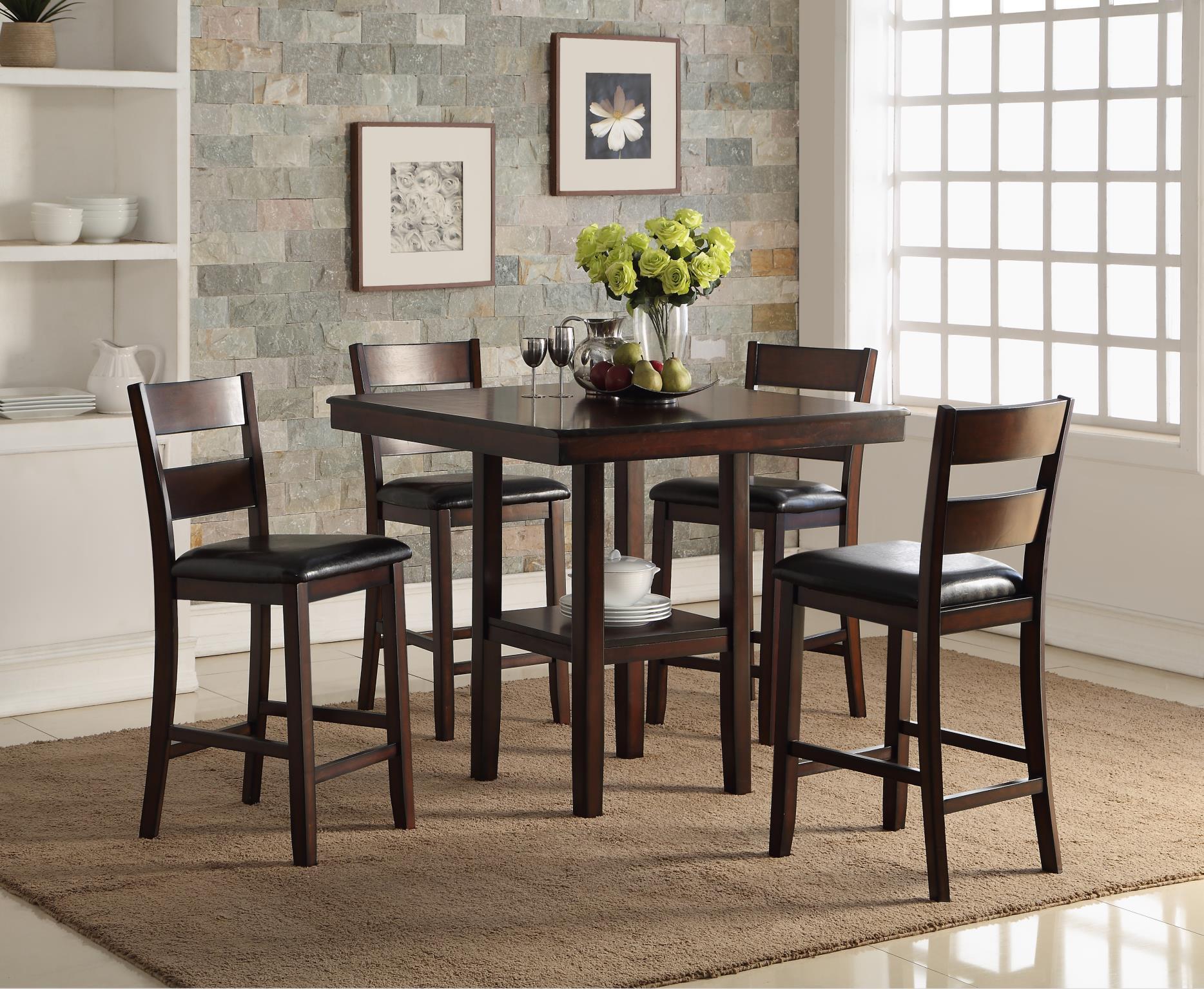 Contemporary, Transitional Counter Dining Set CROMWELL 5672-530 5672-530 in Brown PU