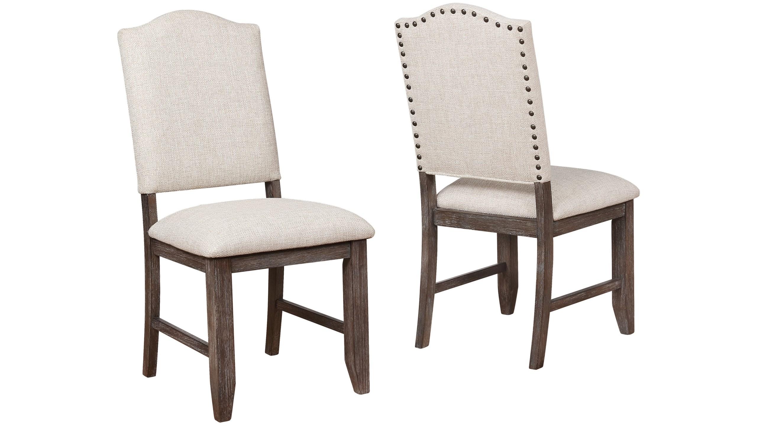 Traditional, Cottage Dining Chair Set Regent 2270S-2pcs in Cream, Brown Linen