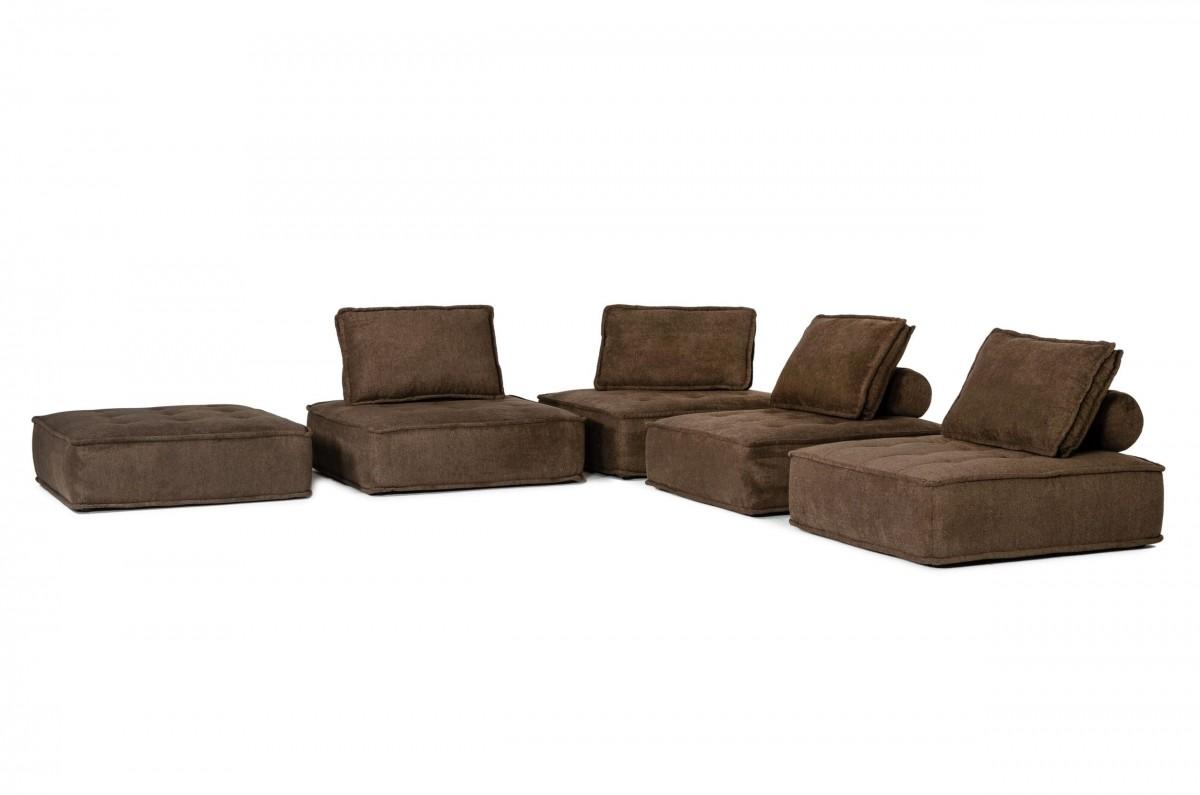 

    
Brown  Fabric Modular Sectional Sofa VIG Divani Casa Nolden Contemporary
