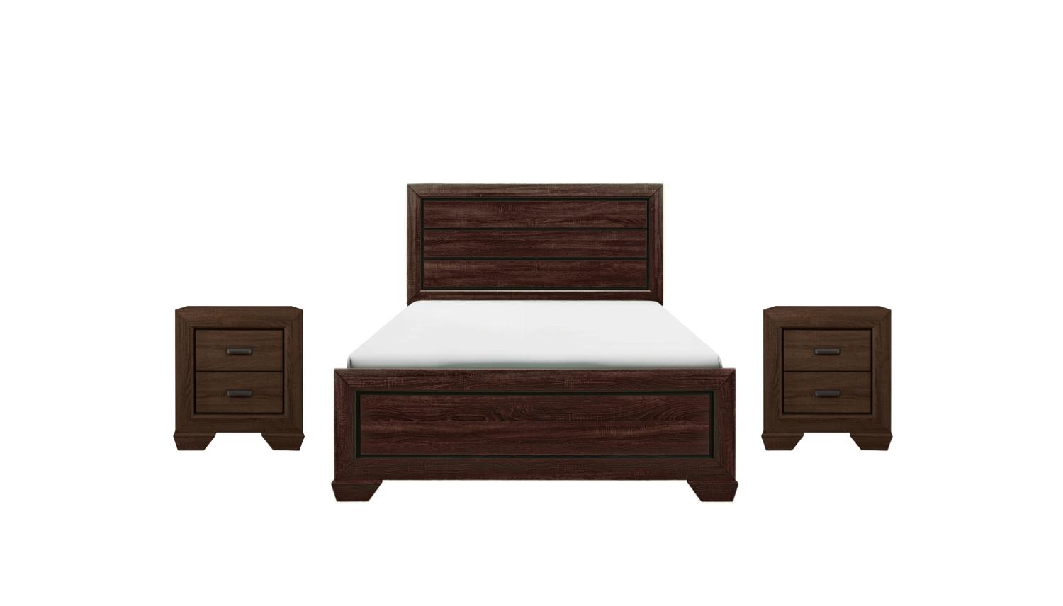 Contemporary, Rustic Panel Bedroom Set Farrow B5510-Q-Bed-3pcs in Brown 