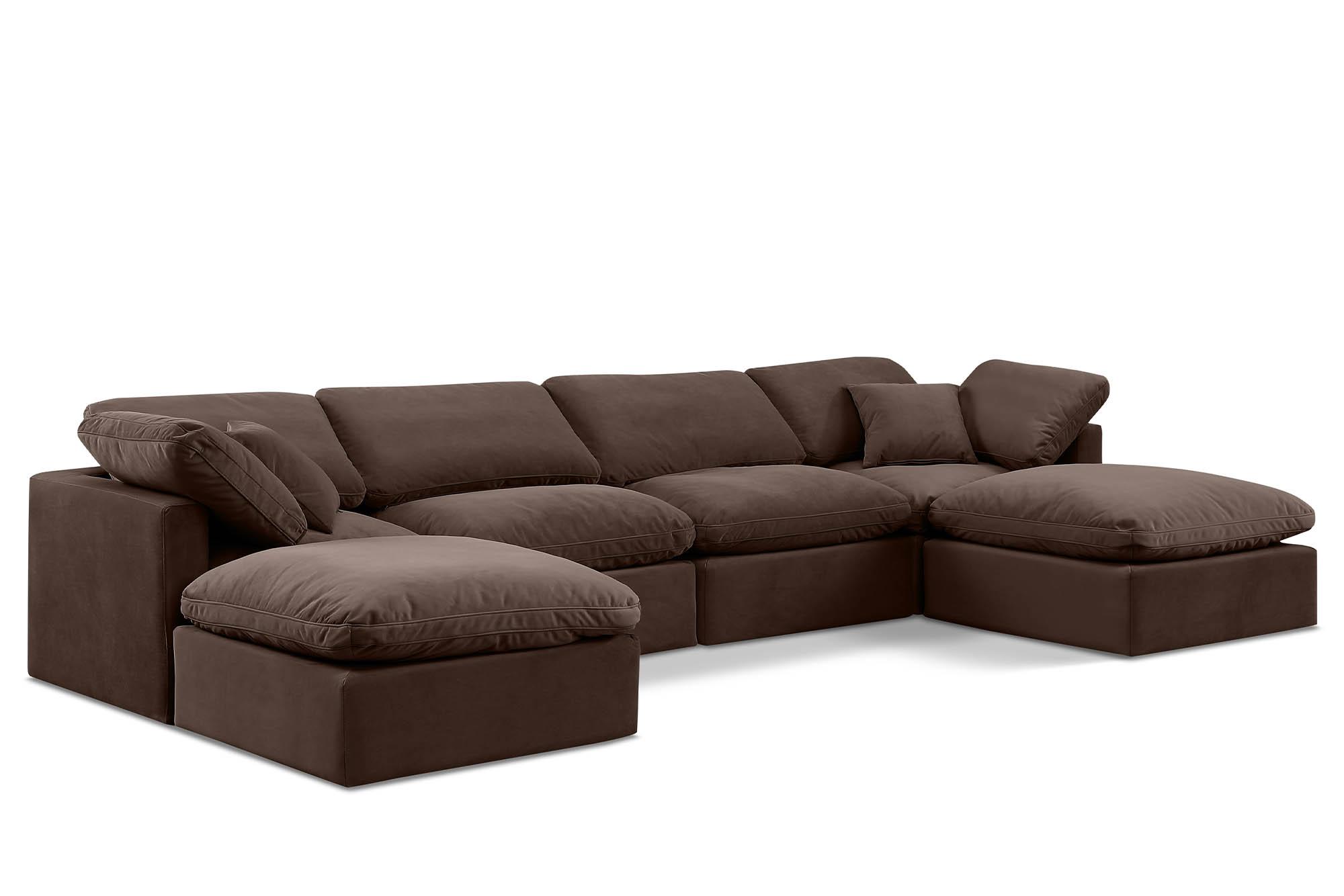 Contemporary, Modern Modular Sectional Sofa INDULGE 147Brown-Sec6B 147Brown-Sec6B in Brown Velvet