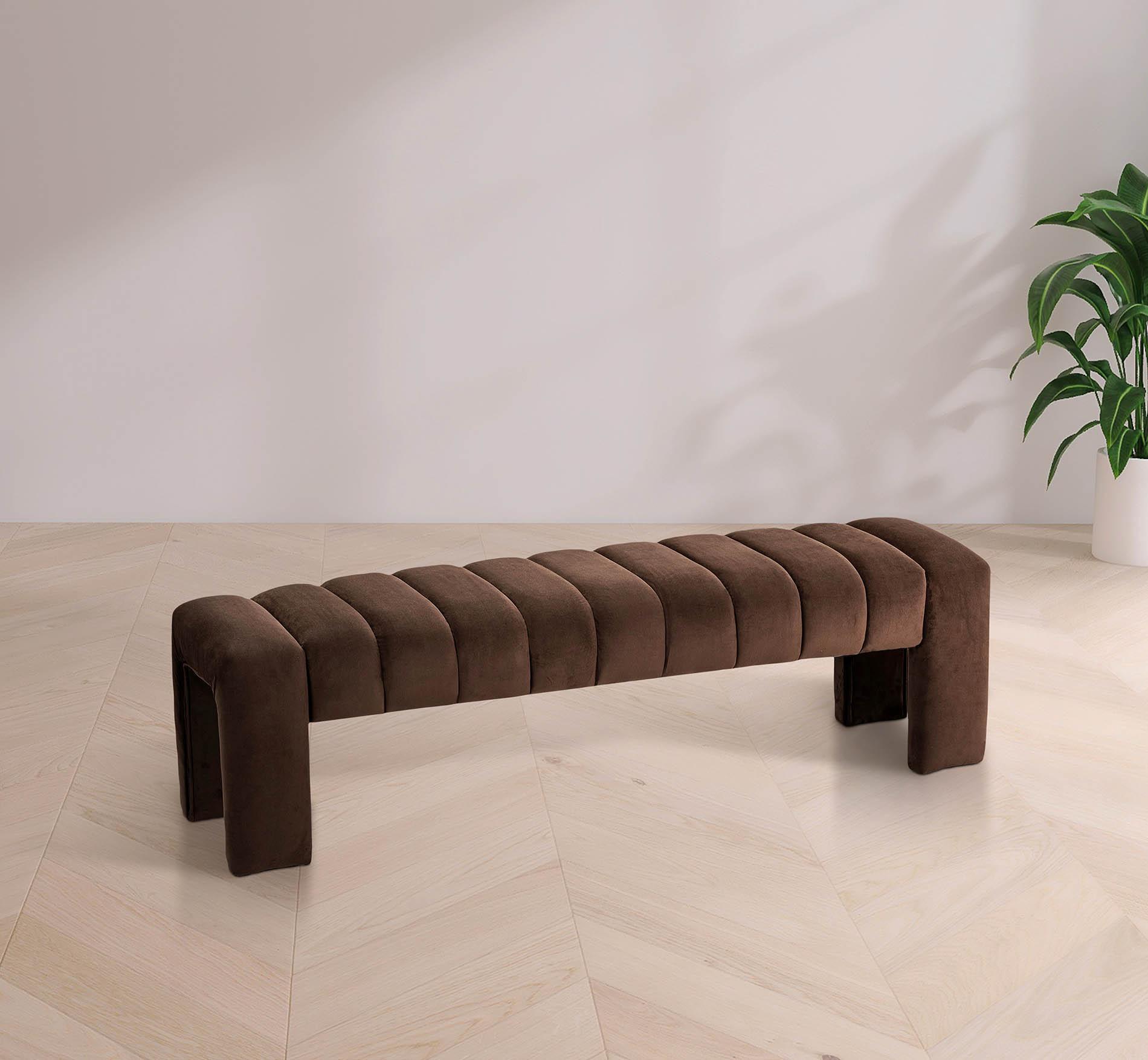 

    
Brown Velvet Tufted Bench ANDAZ 443Brown Meridian Contemporary Modern
