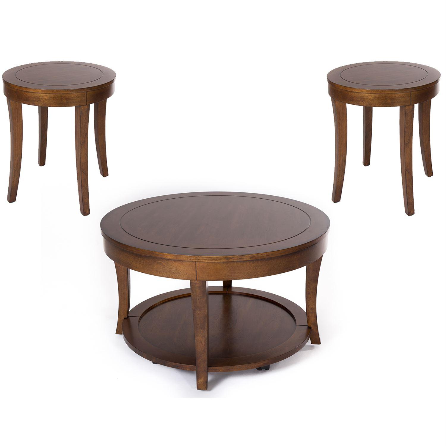 

    
Mahogany Stain Finish Coffee Table Set 3Pcs Casual Living (168-OT) Liberty Furniture
