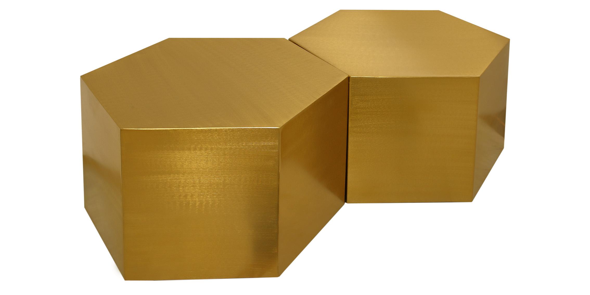 

    
Brushed Gold Modular Coffee Table HEXAGON 292-CT-2PC Meridian Contemporary
