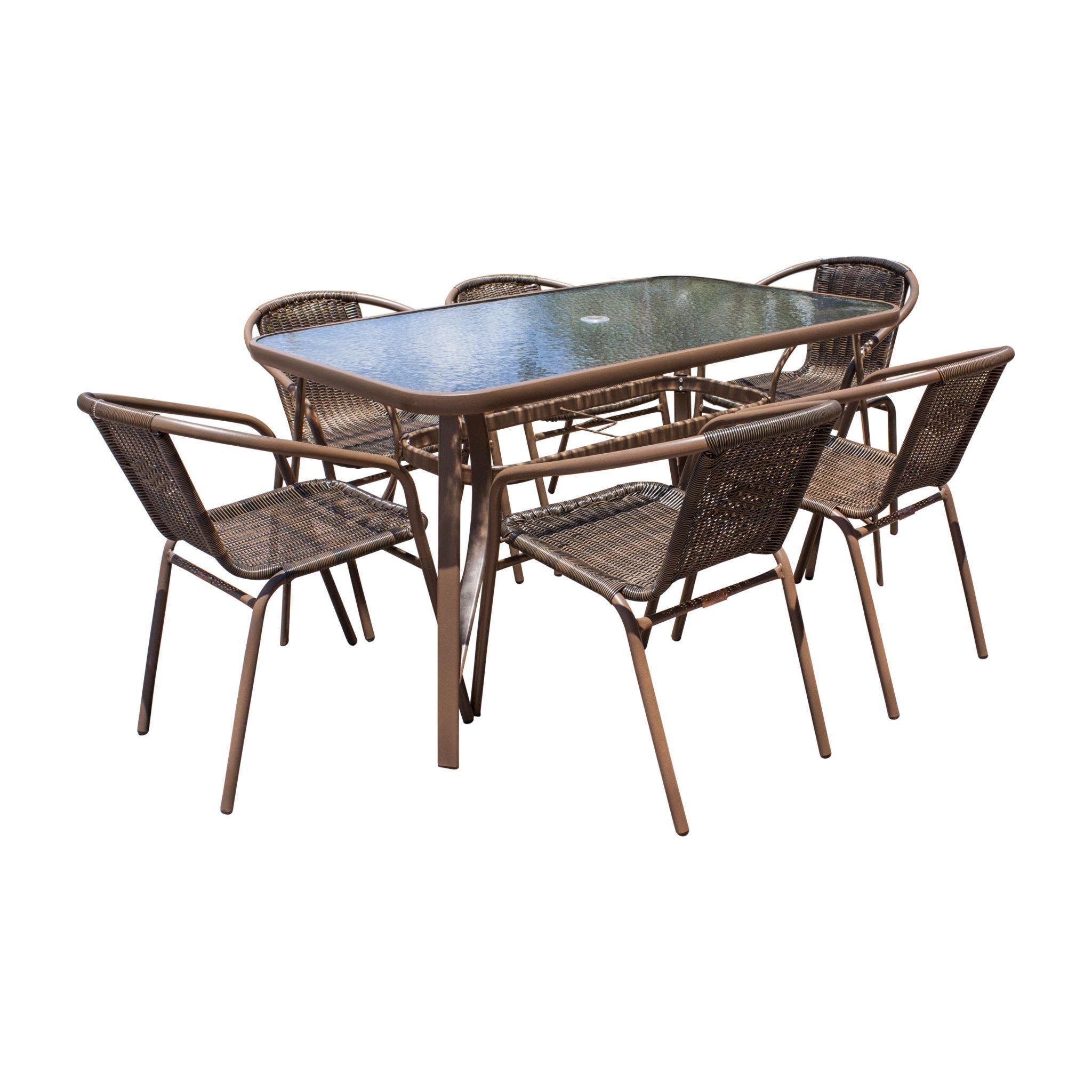 Classic Outdoors Dining Set Café PJO-9001-ESP-7DA in Brown 