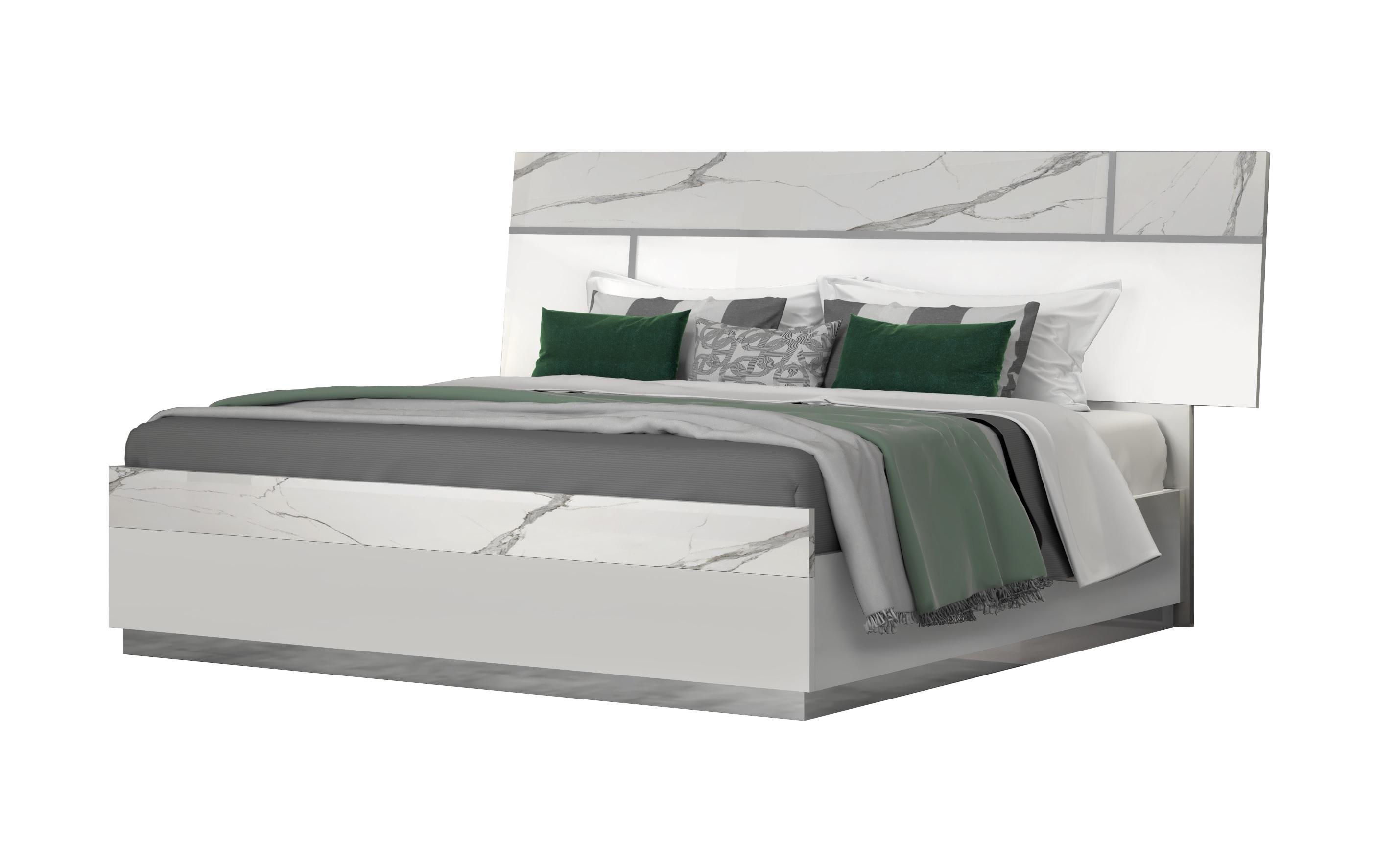 Modern Platform Bed Sunset SKU 17646-EK in White 