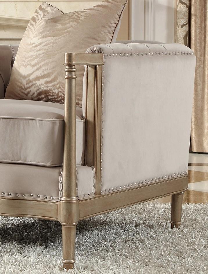 

    
HD-625-4PC Champagne Finish Luxury Fabric Sofa Set 4Pcs w/ Coffee Table Traditional Homey Design HD-625
