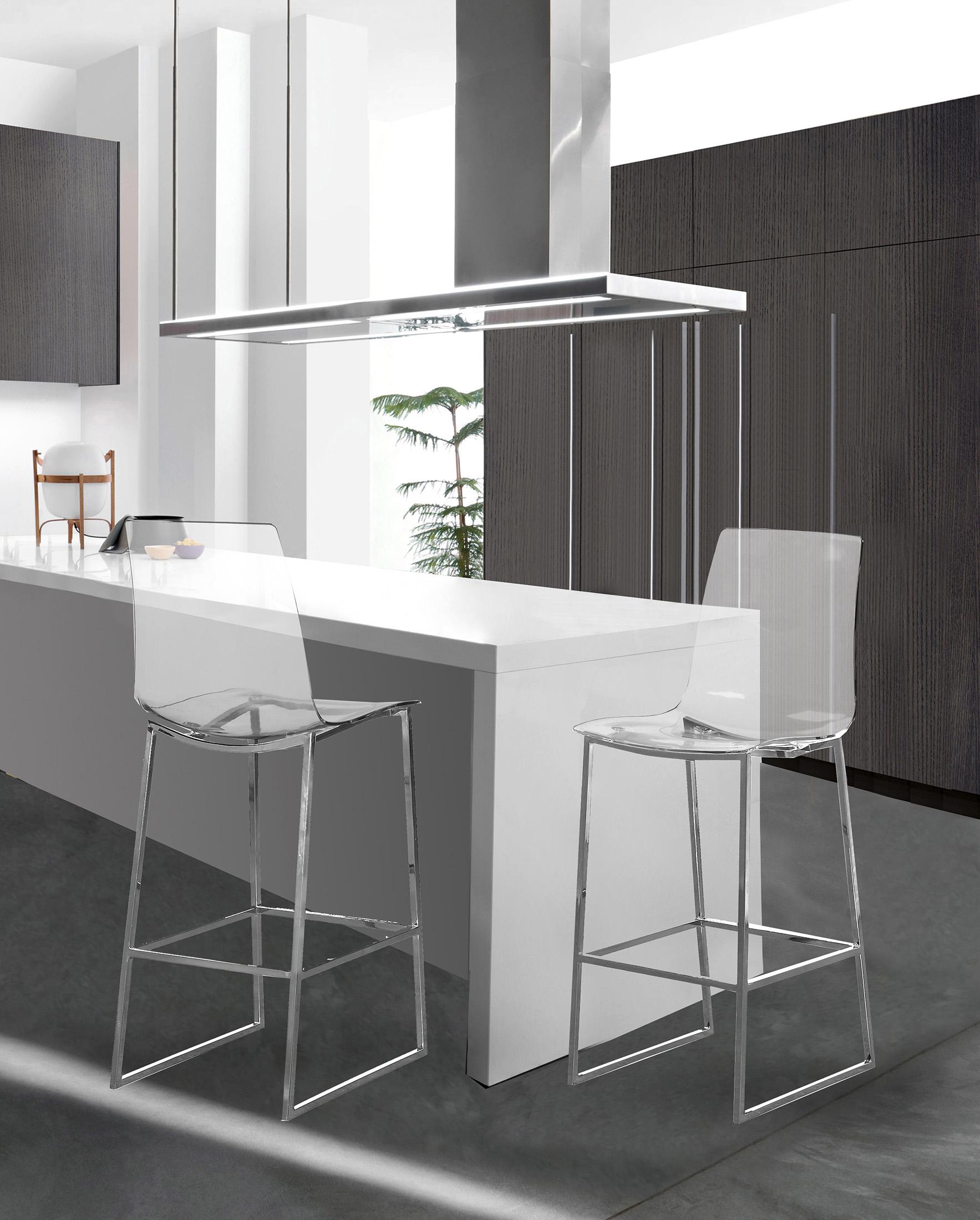 

    
Chrome Metal/ Acrylic Counter Stool Set 2 LUMEN 720 Meridian Contemporary Modern
