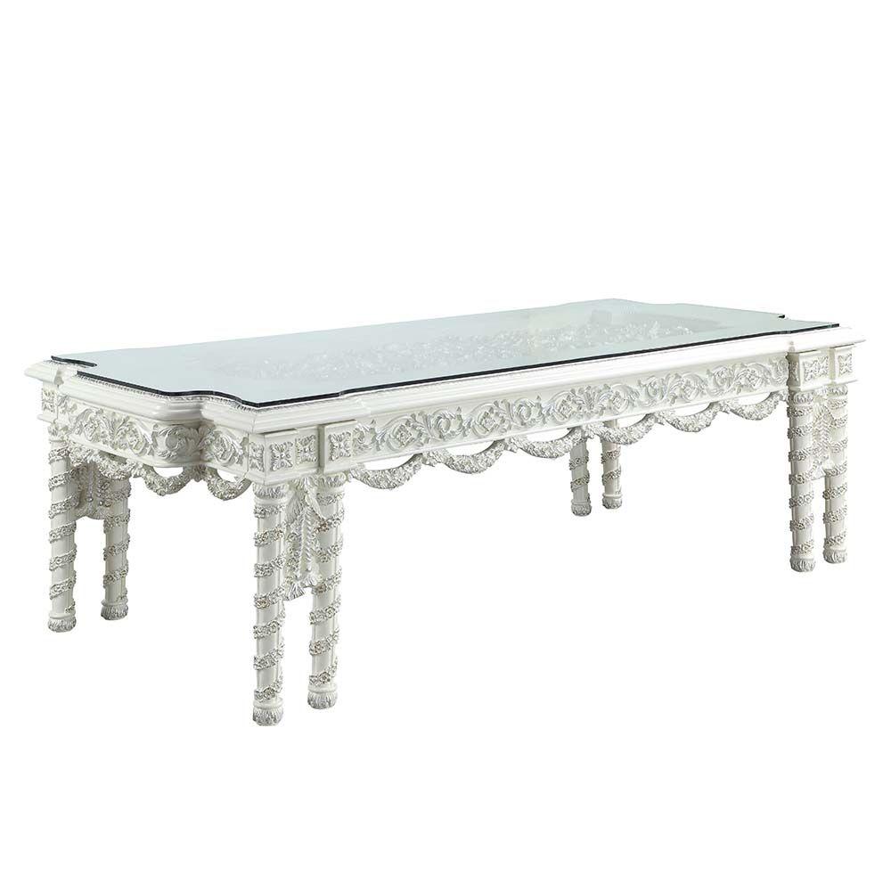 

    
Classic Antique White Dining Table by Acme Vanaheim DN00678

