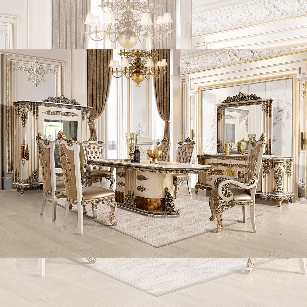 Classic Rectangle Table HD-1881 – DINING TABLE HD-D1881 in Gold, Beige 