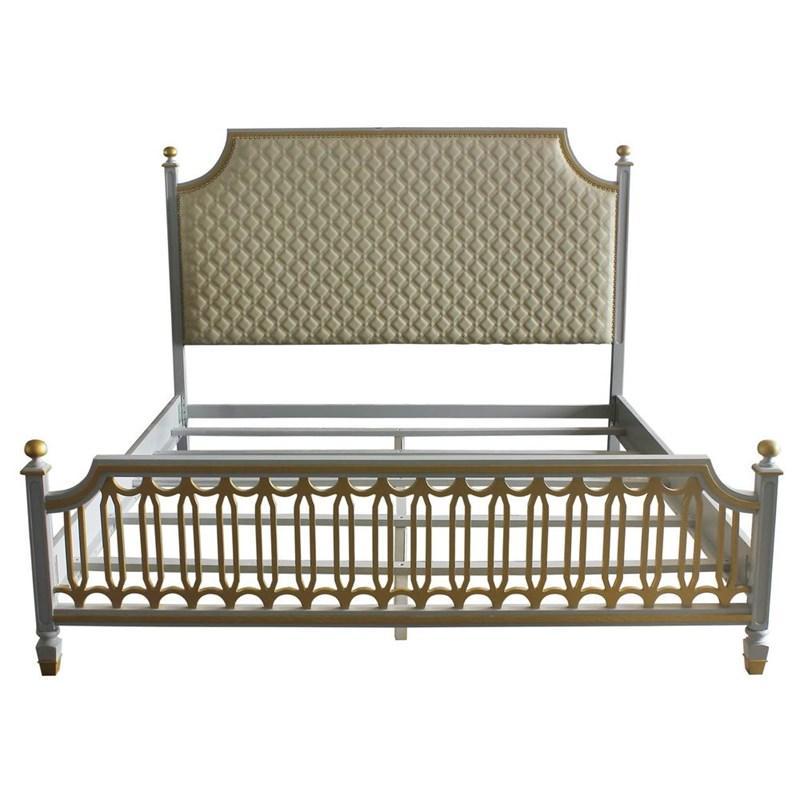 Classic California king bed House Marchese 28884CK in Gray PU