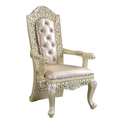 Classic,  Vintage Arm Chair Set Vatican DN00469-2pcs in Champagne PU