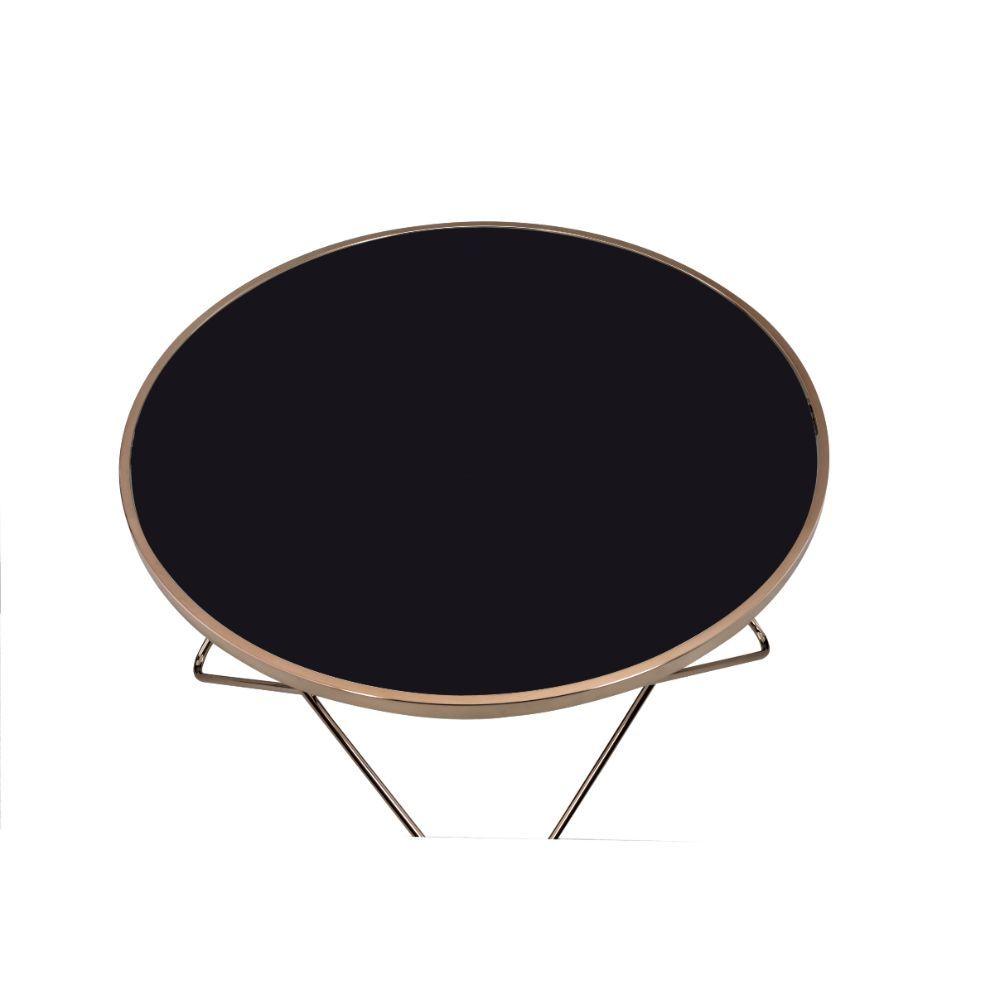 

    
Classic Champagne & Black Glass Coffee Table by Acme Valora 81830
