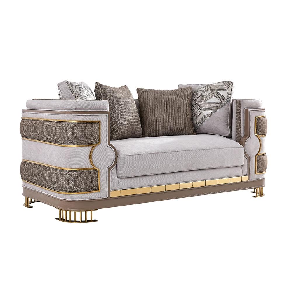 

    
Classic Gray & Gold Wood Living Room Loveseat Homey Design HD-9020
